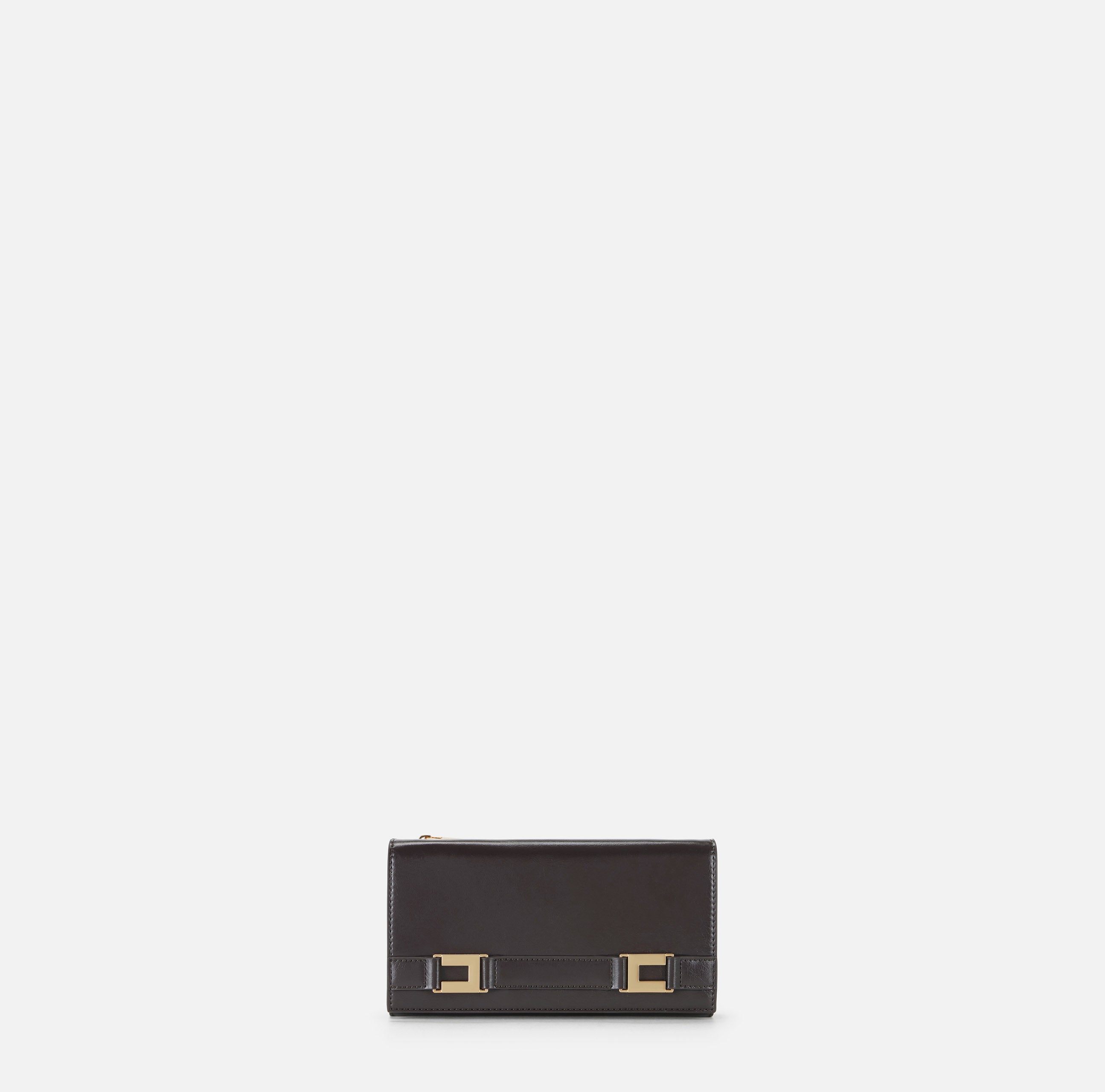 ELISABETTA FRANCHI Portafoglio Pochette Logo-Dark Chocolate