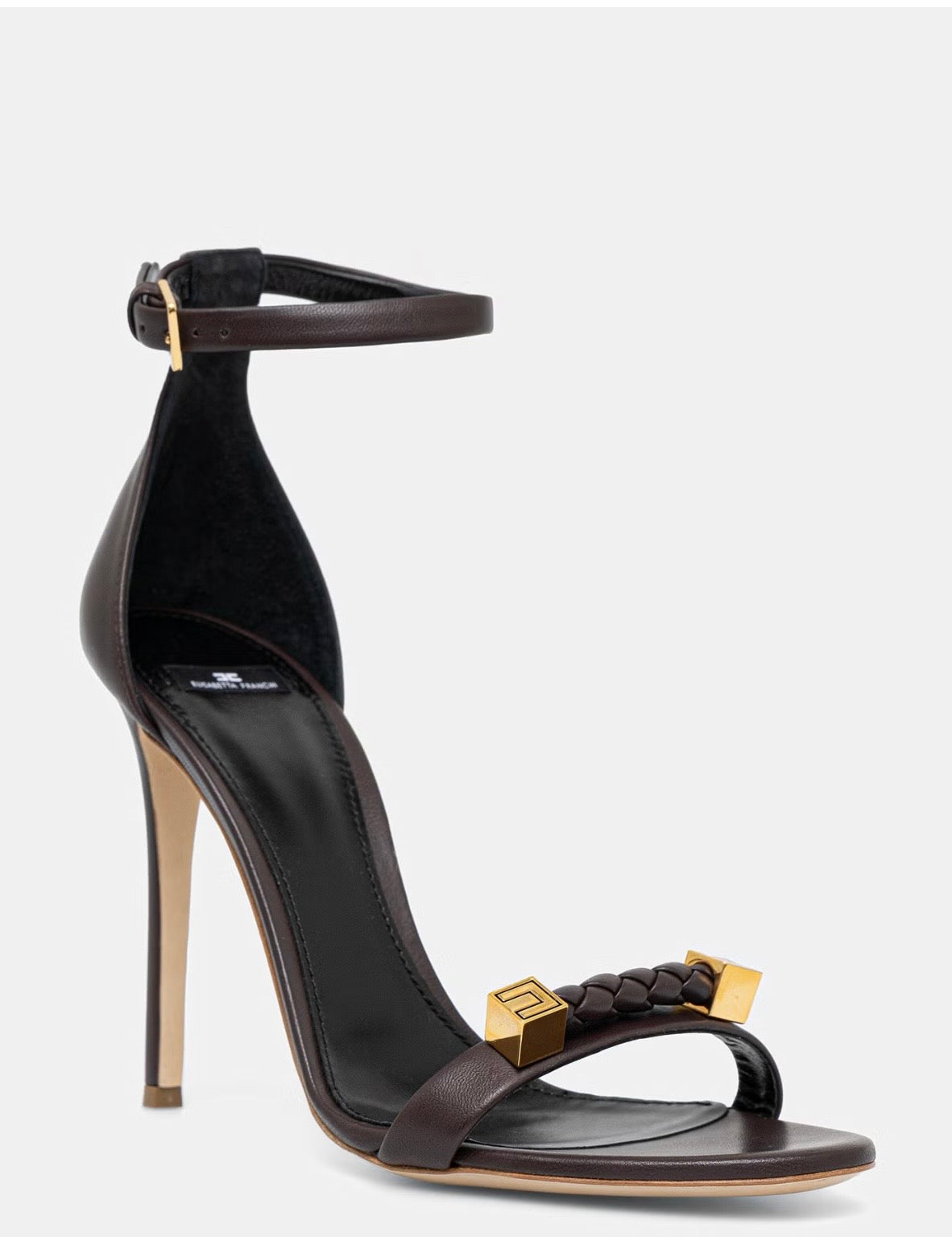 ELISABETTA FRANCHI Sandalo Pelle Logo-Cacao