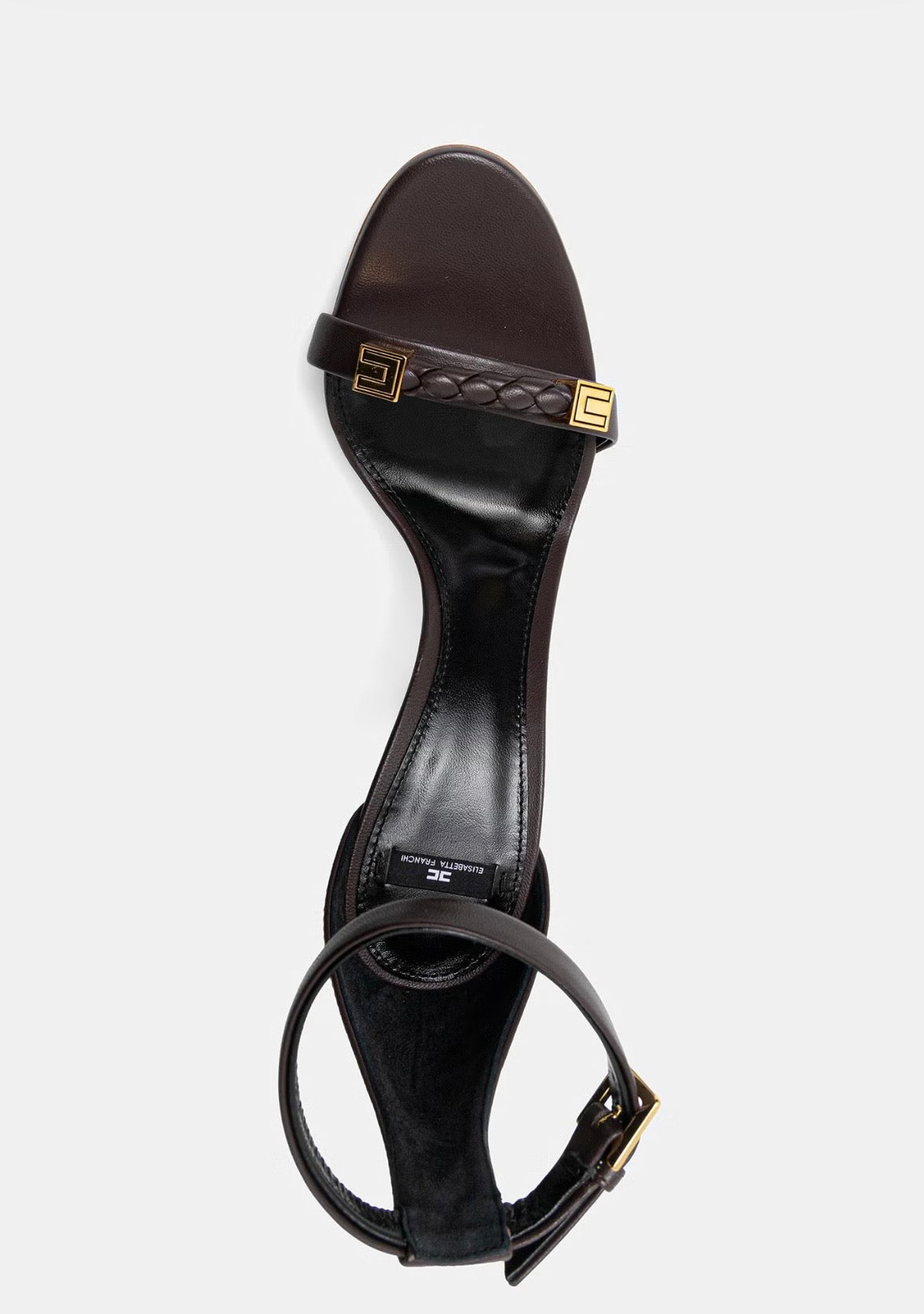 ELISABETTA FRANCHI Sandalo Pelle Logo-Cacao