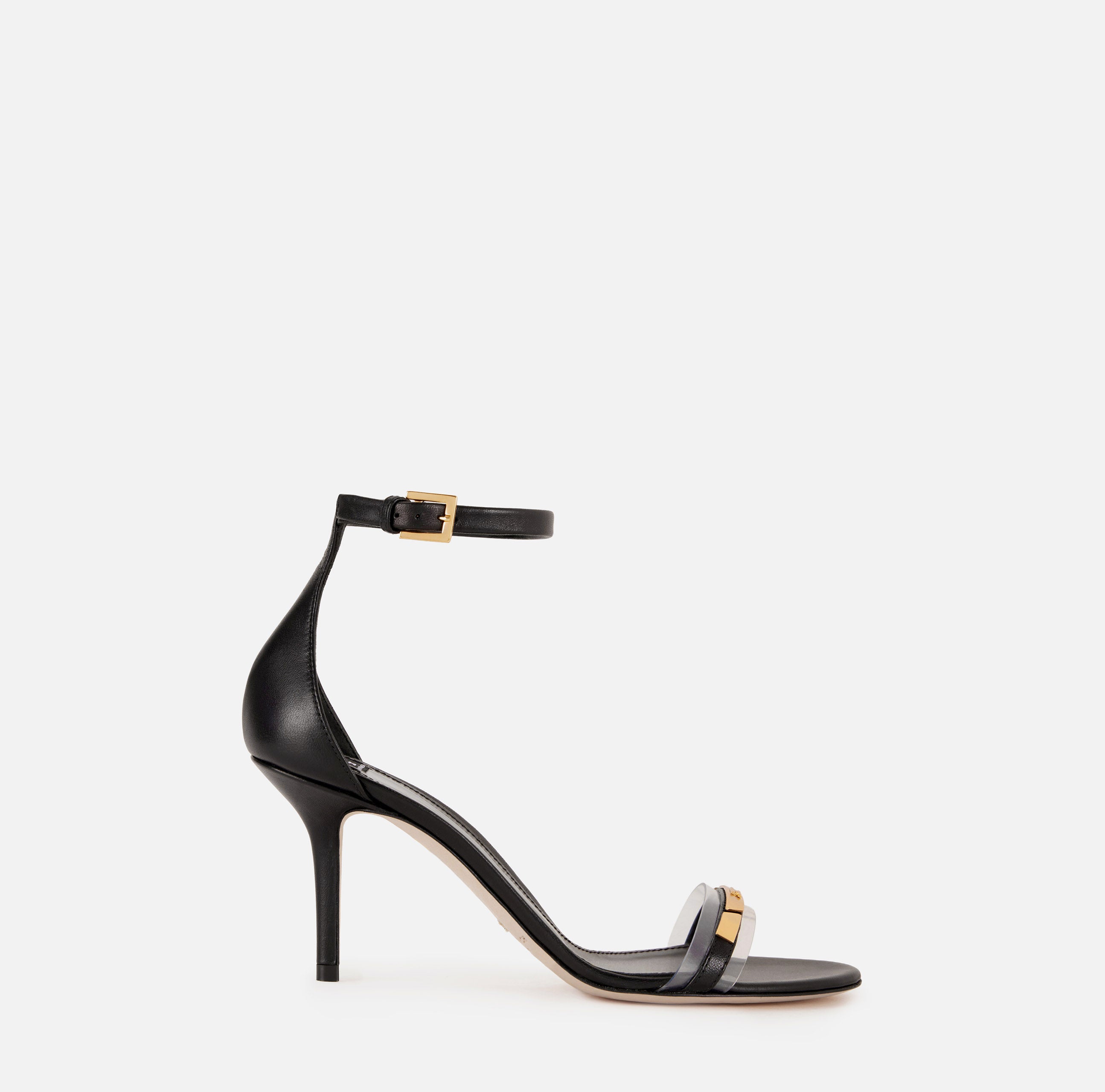 ELISABETTA FRANCHI Sandalo Basso Pelle Placca Logo-Nero