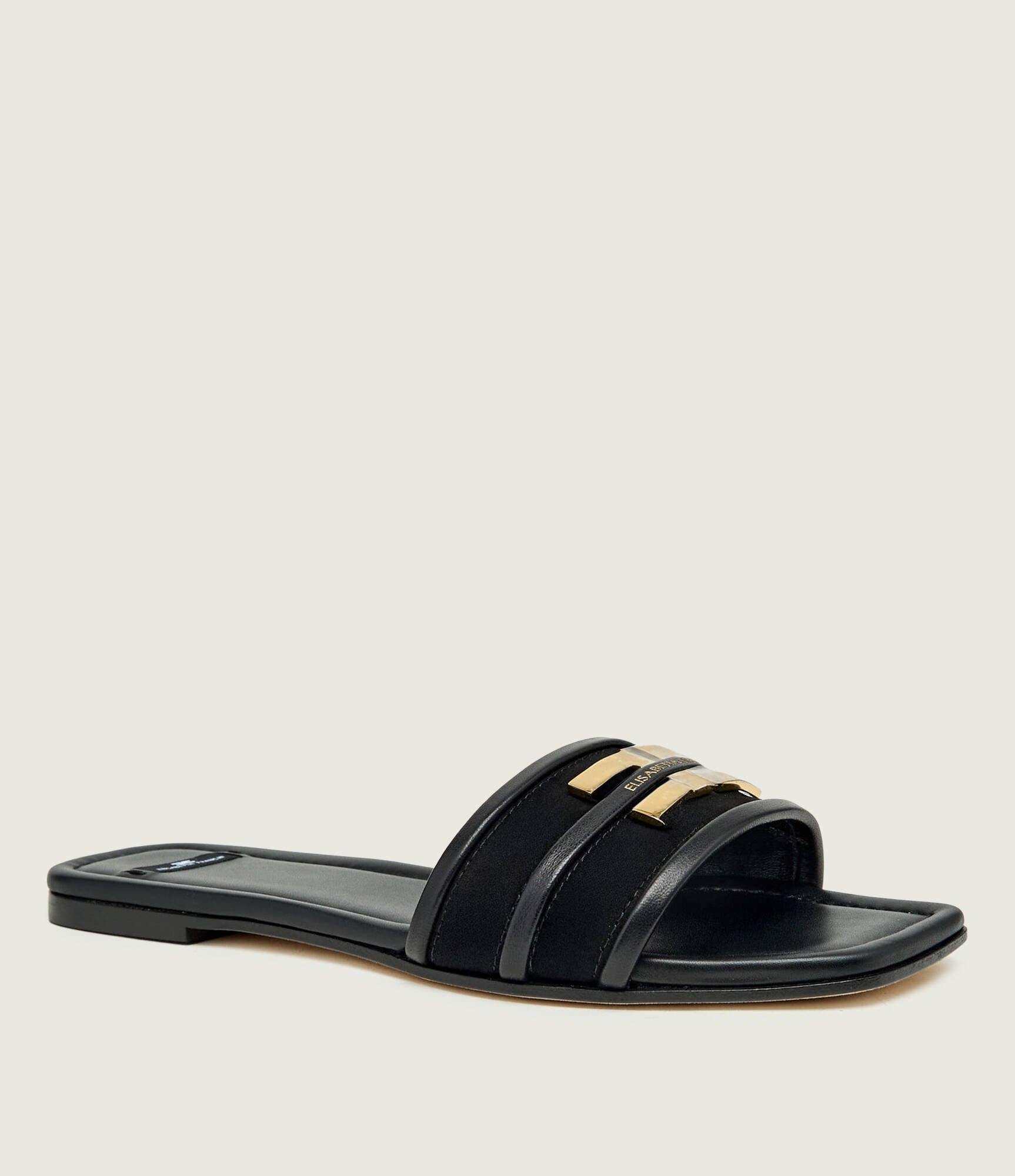 ELISABETTA FRANCHI Sandalo Flat Pelle Logo-Nero