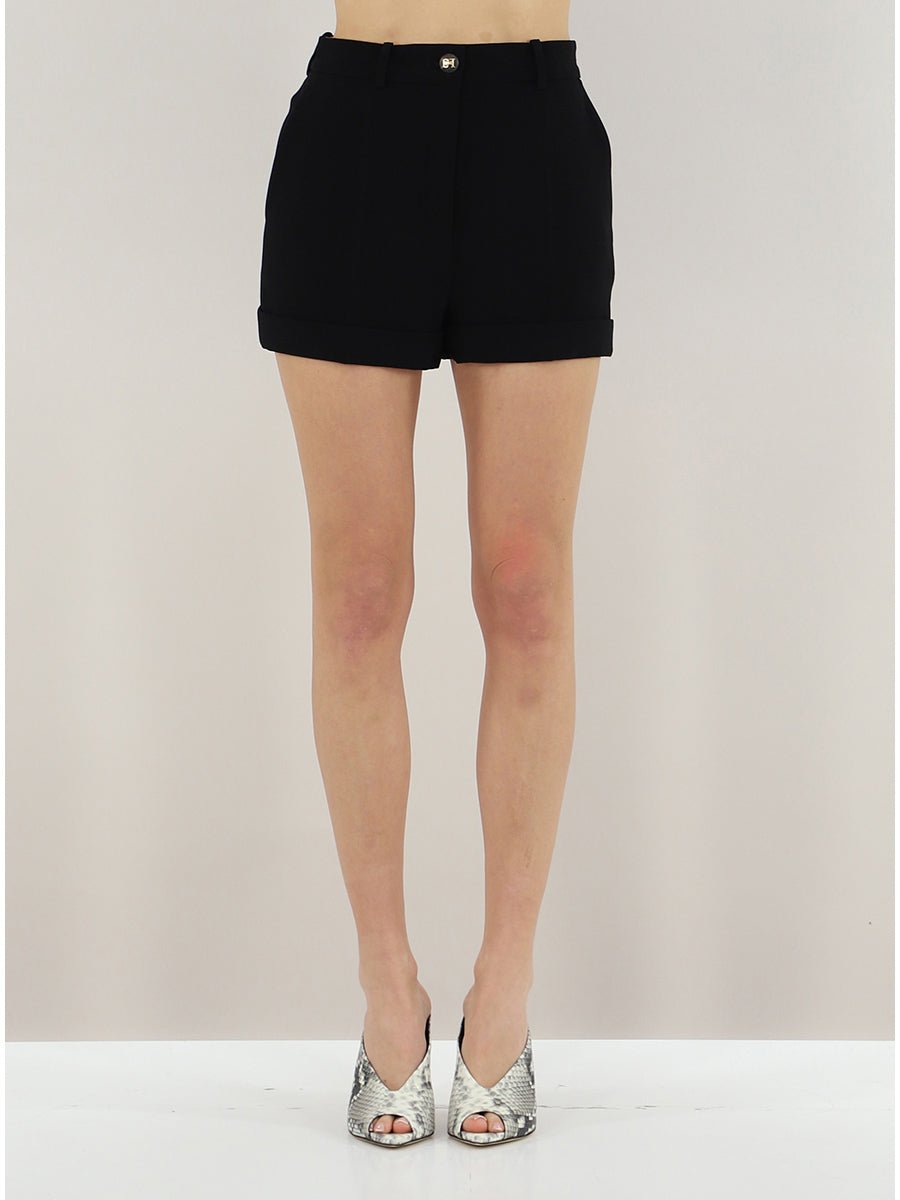 ELISABETTA FRANCHI Shorts crêpe-Nero