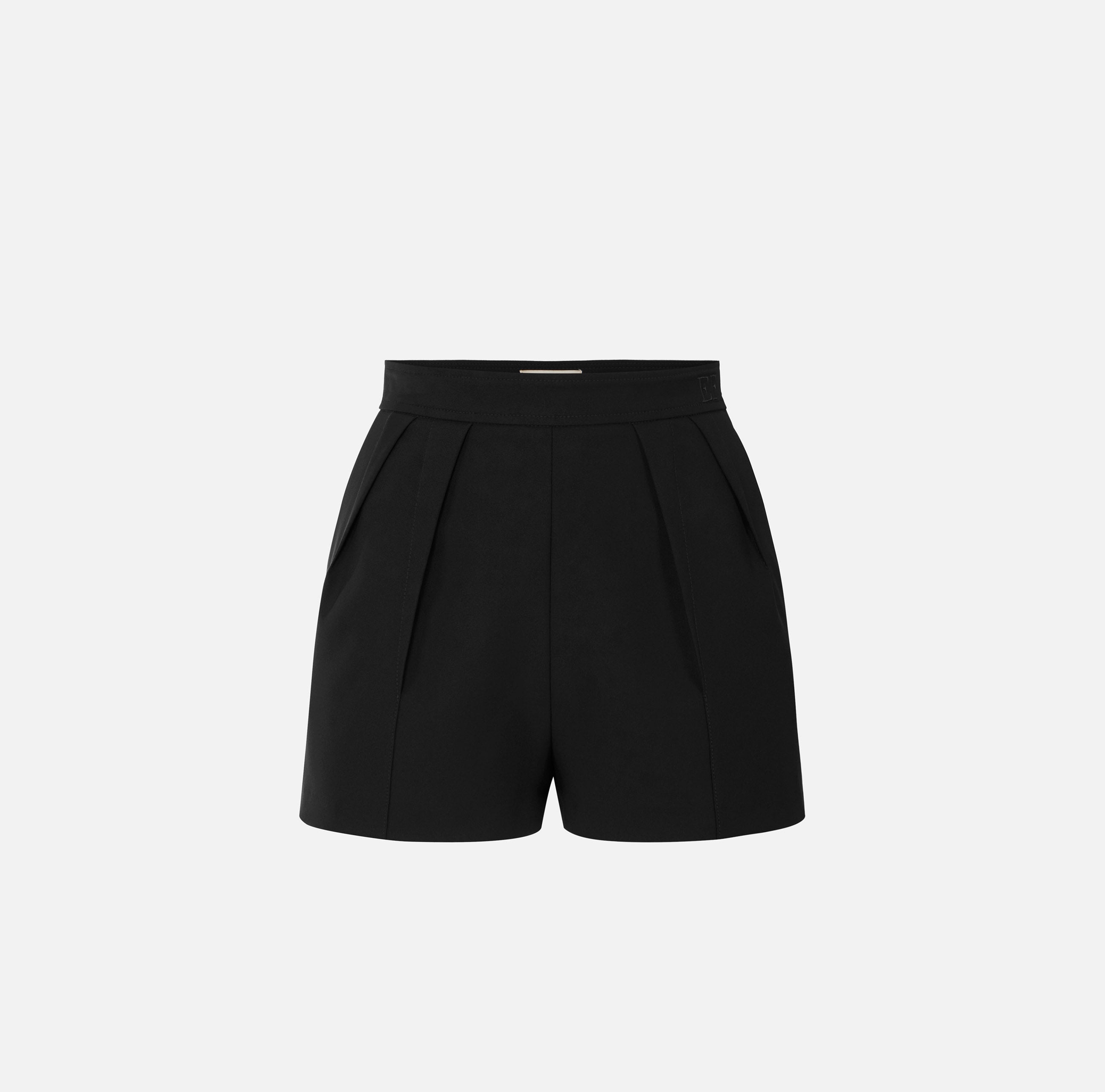 ELISABETTA FRANCHI Shorts crêpe Pinces-Nero