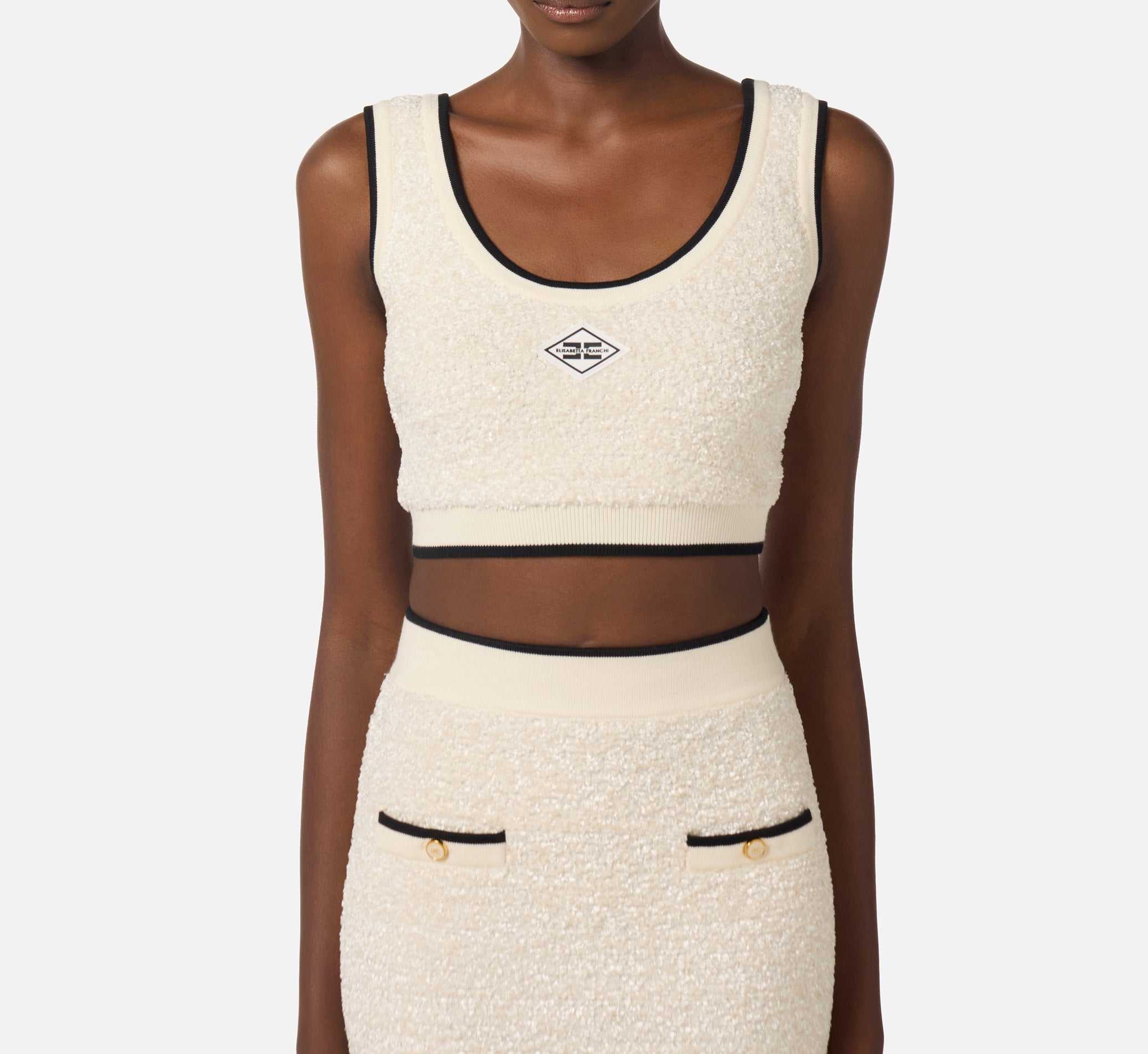 ELISABETTA FRANCHI Top Ciniglia Bouclé