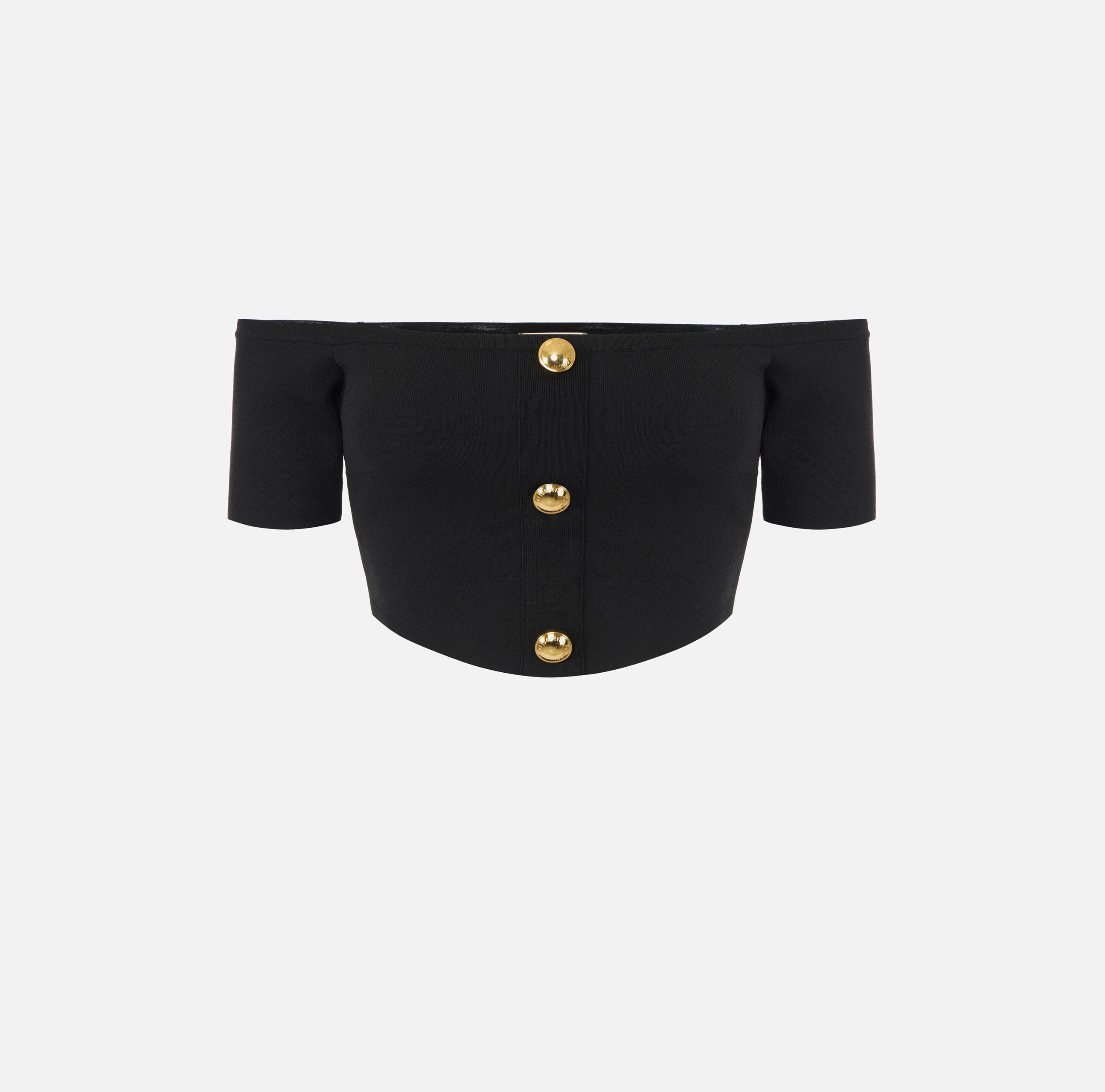 ELISABETTA FRANCHI Top Maglia Scollo Barca-Nero