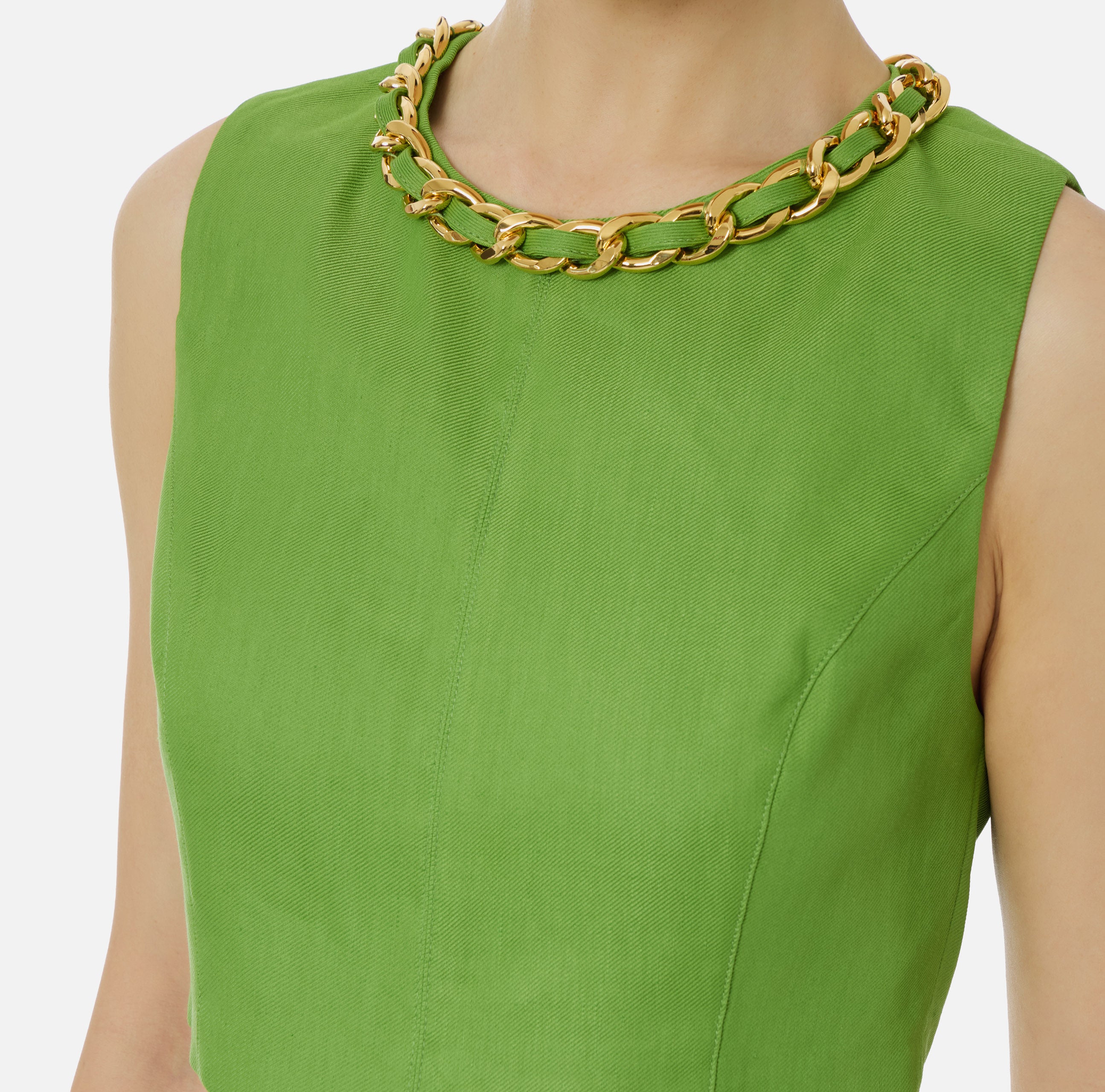 ELISABETTA FRANCHI Top Lino Viscosa Catena-Aloe
