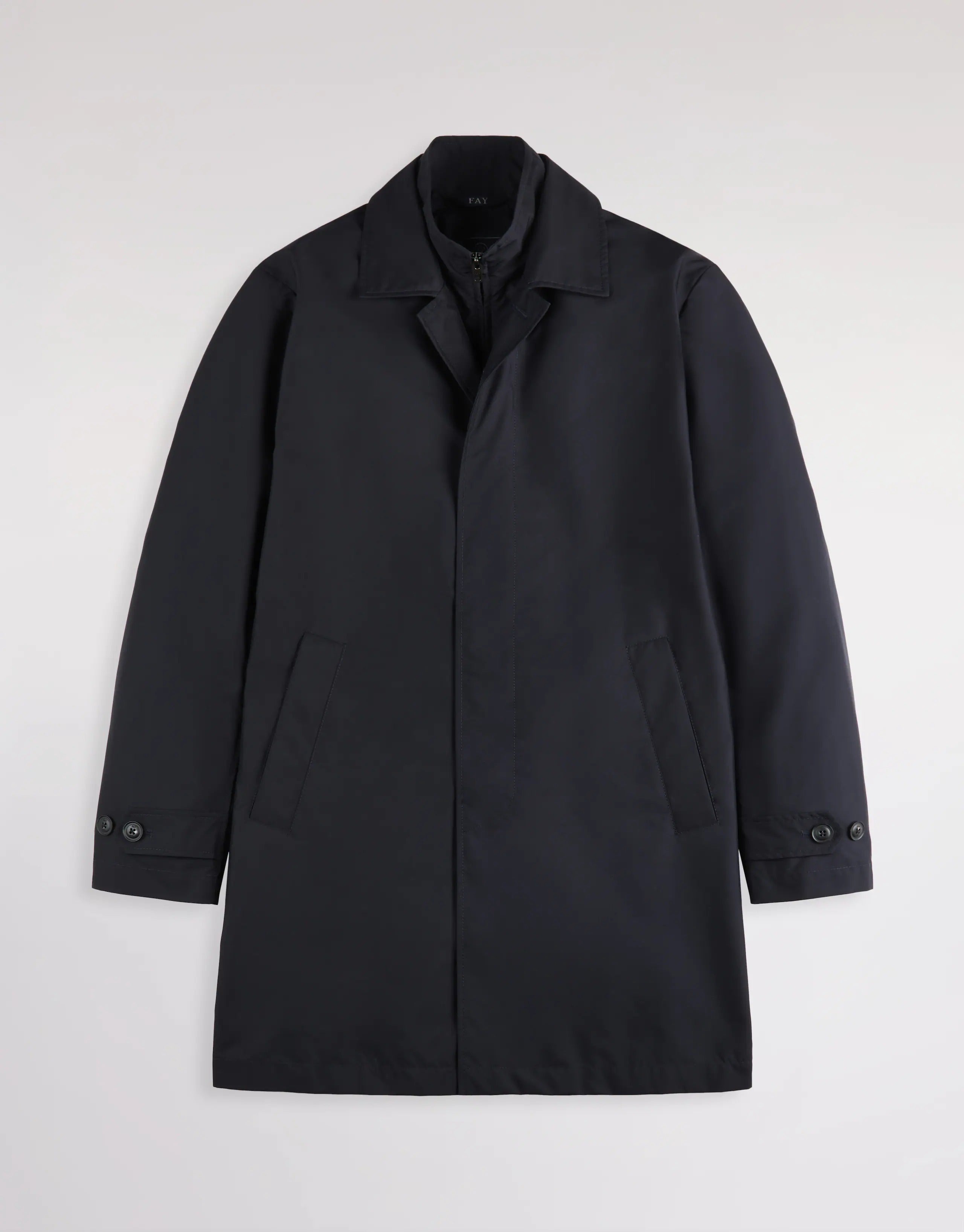 FAY Cappotto Uomo Morning Coat Popeline Tecnico-Blu