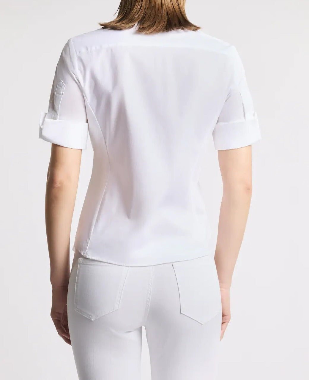 FAY Camicia Donna Popeline Cotone Ricamo Logo-Bianco