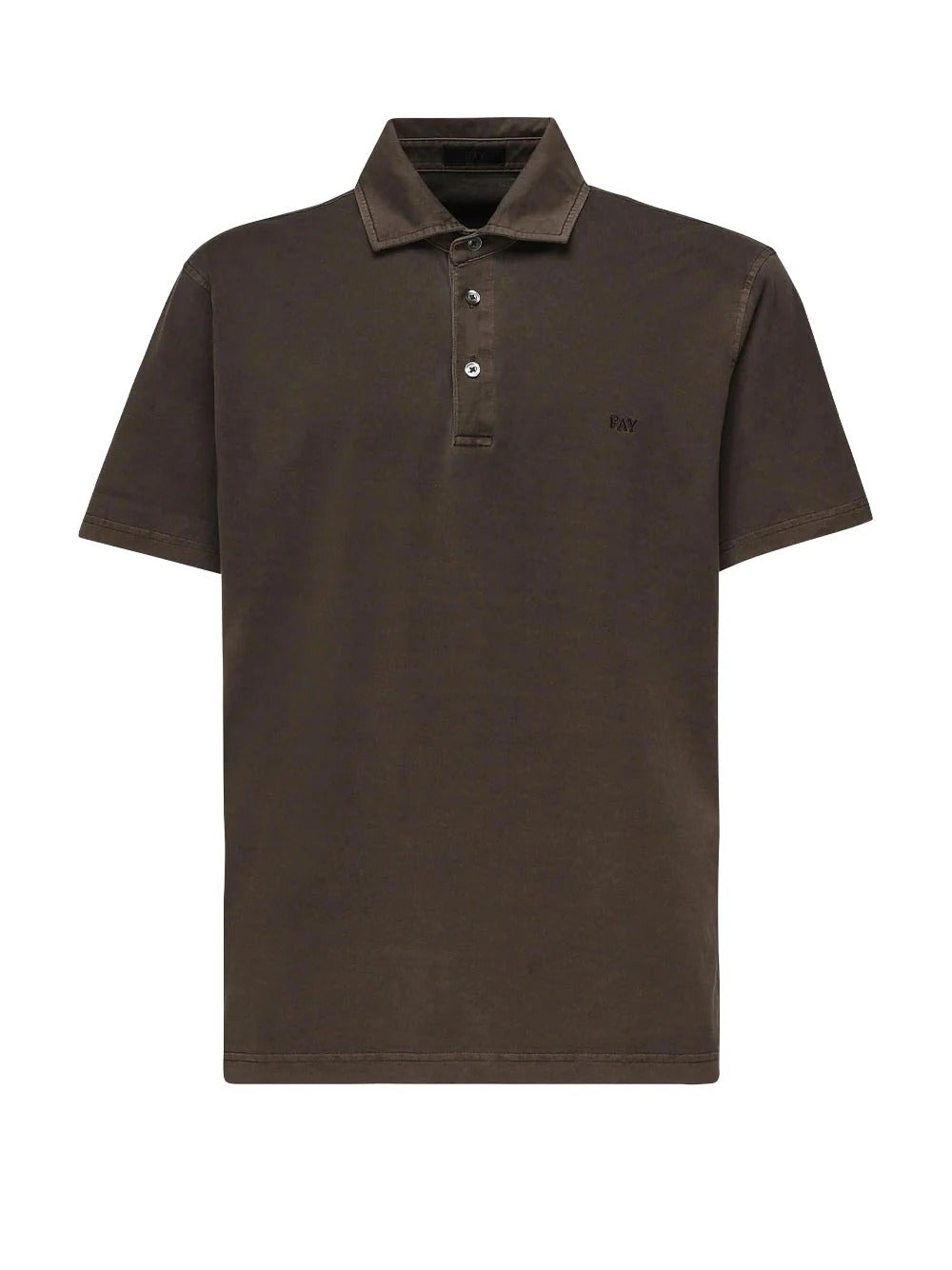 FAY Polo Uomo Jersey Cotone Comfort-Marrone