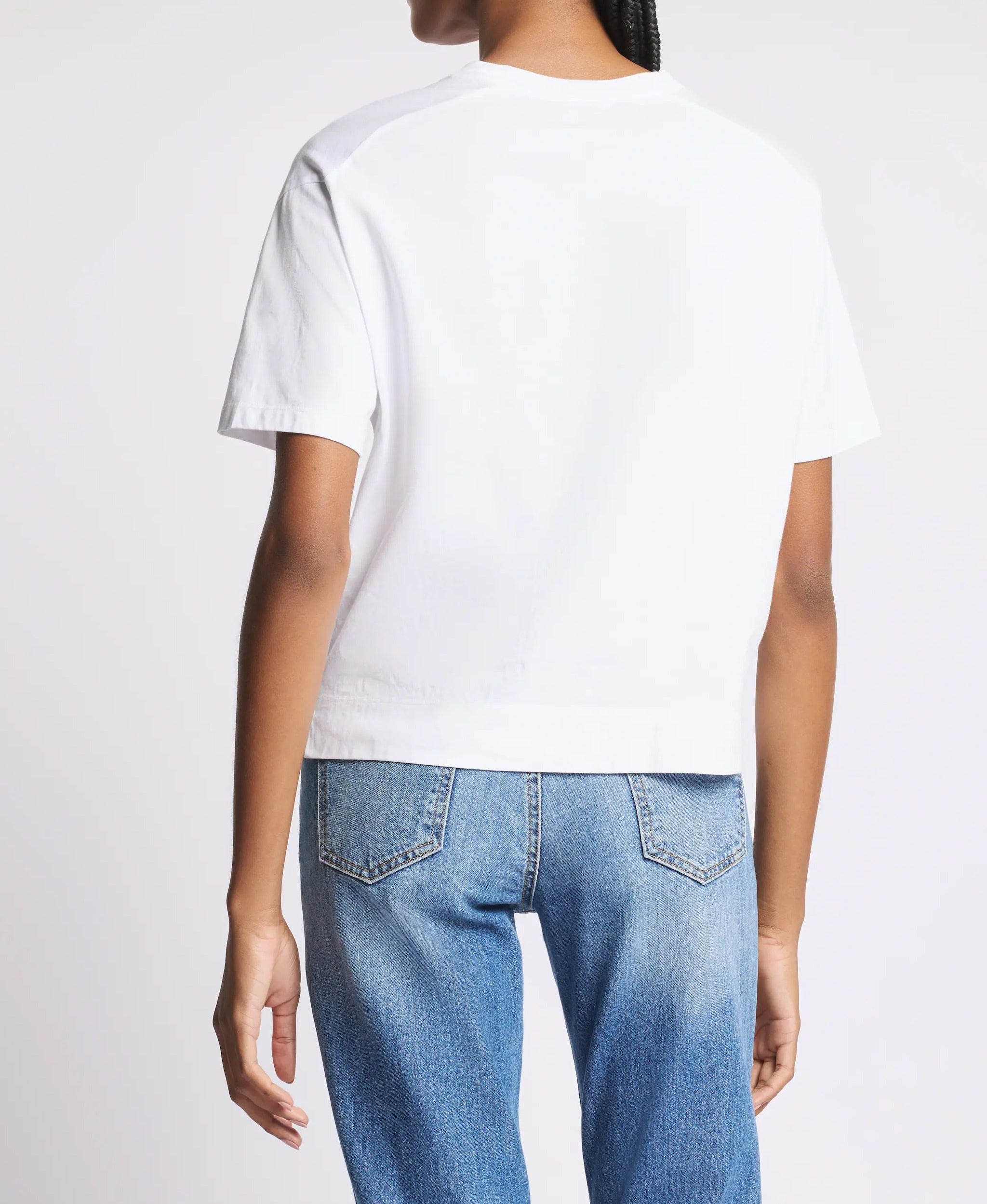 FAY T-shirt Donna Jersey Cotone Ricamo Logo-Bianco