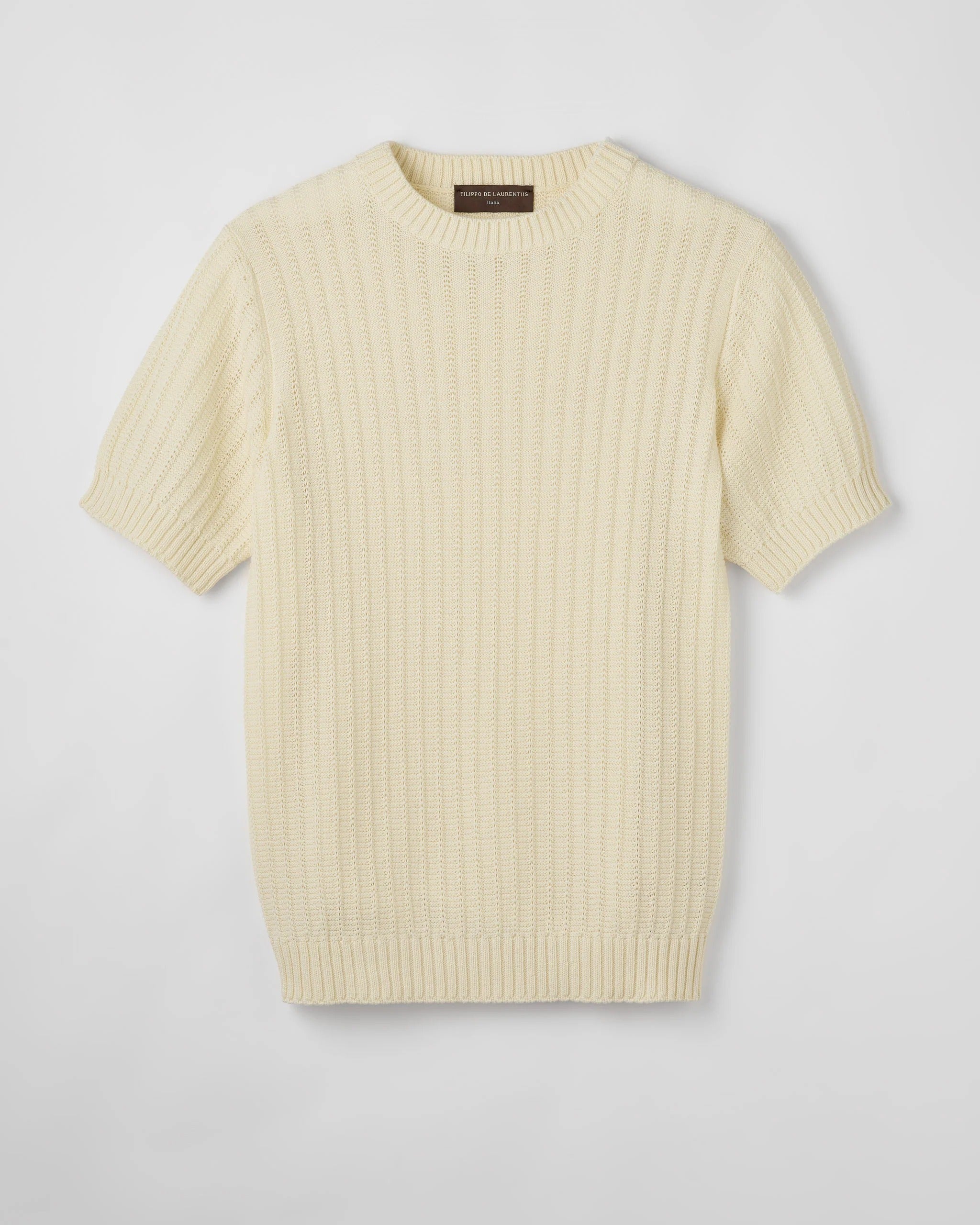 FILIPPO DE LAURENTIIS Maglia Uomo Cotone Mercerizzato Coste-Latte