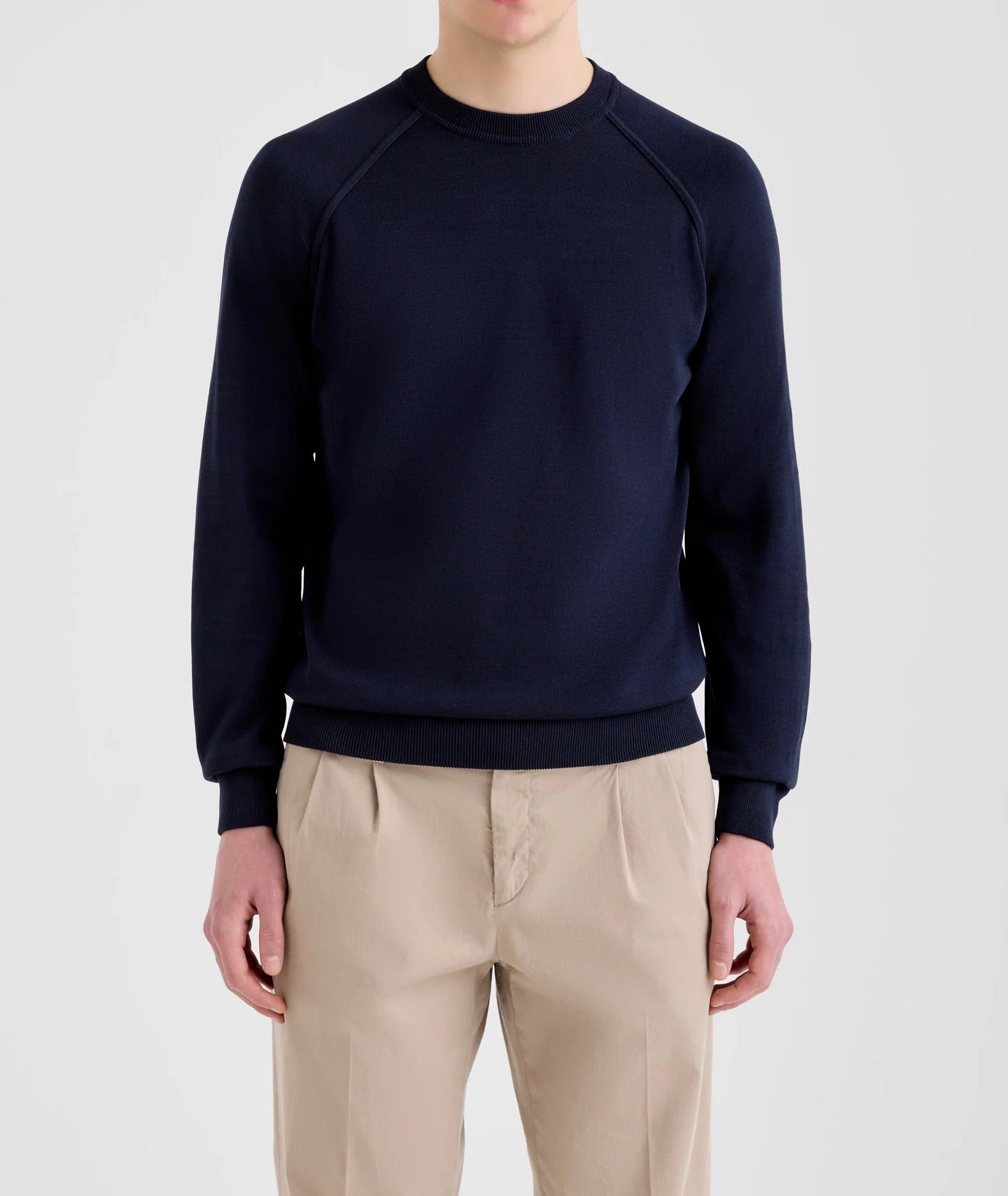 FILIPPO DE LAURENTIIS Maglia Uomo Cotone Crêpe Manica Raglan-Navy