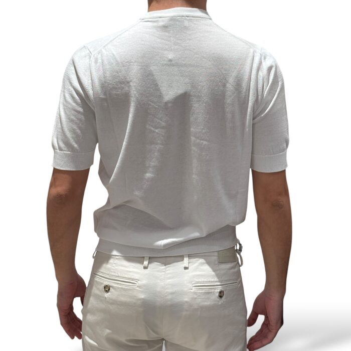 FILIPPO DE LAURENTIIS Maglia Uomo Cotone Crêpe Elastico in Vita-Bianco