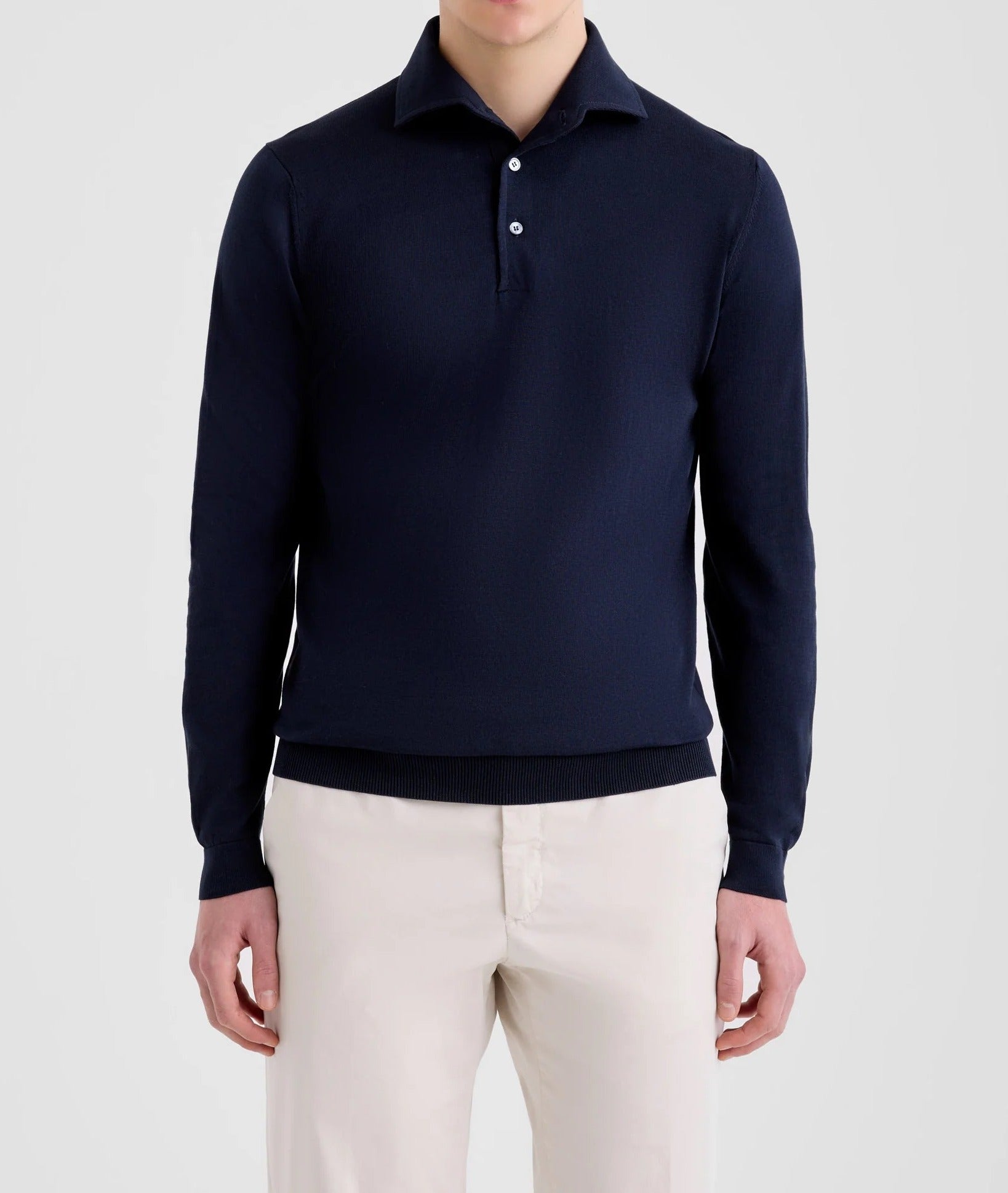 FILIPPO DE LAURENTIIS Polo Uomo Cotone Crêpe-Navy