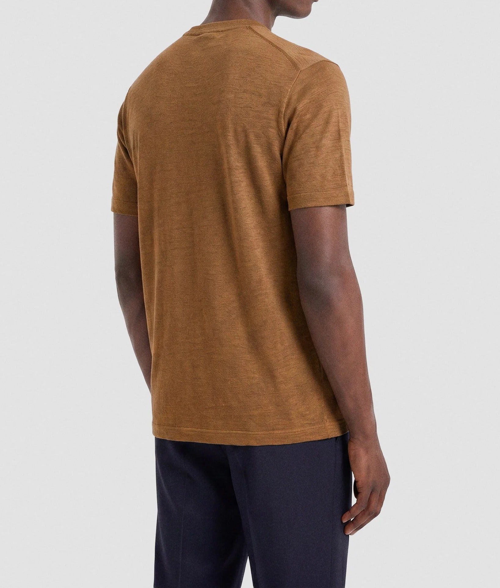 FILIPPO DE LAURENTIIS T-Shirt Uomo Fibra Linen-Cammello