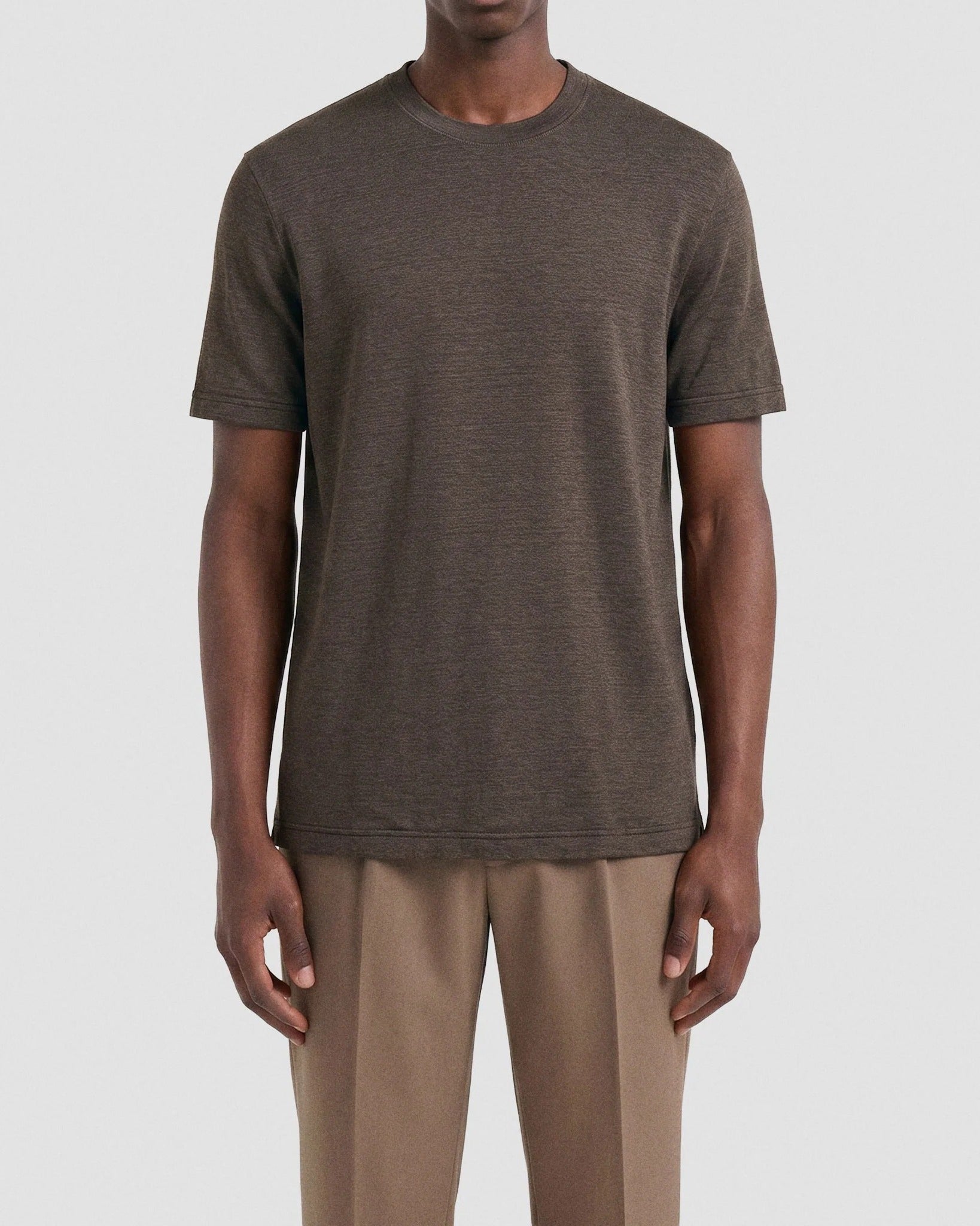 FILIPPO DE LAURENTIIS T-Shirt Uomo Fibra Linen-Testa di Moro