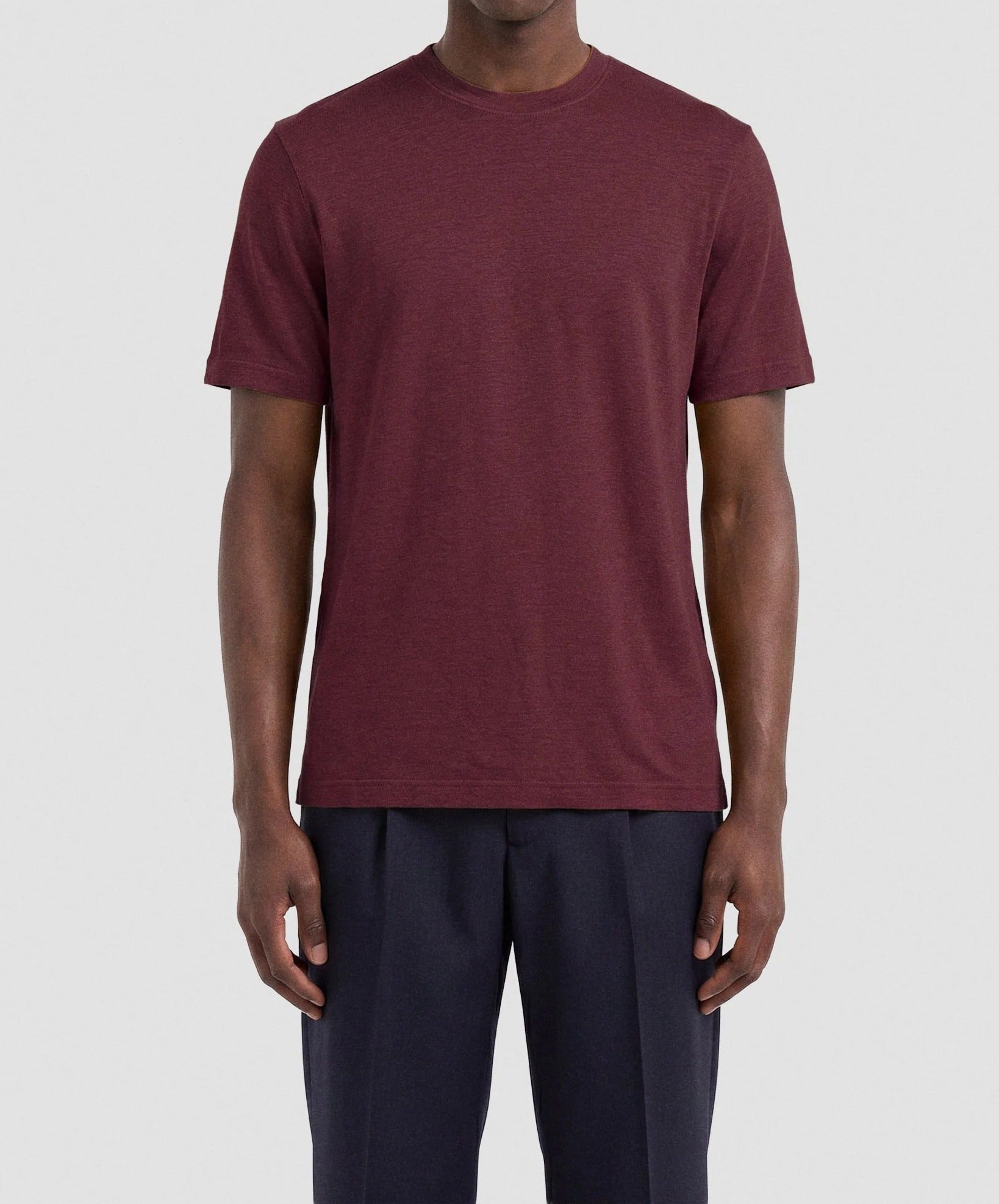 FILIPPO DE LAURENTIIS T-Shirt Uomo Fibra Linen-Bordeaux
