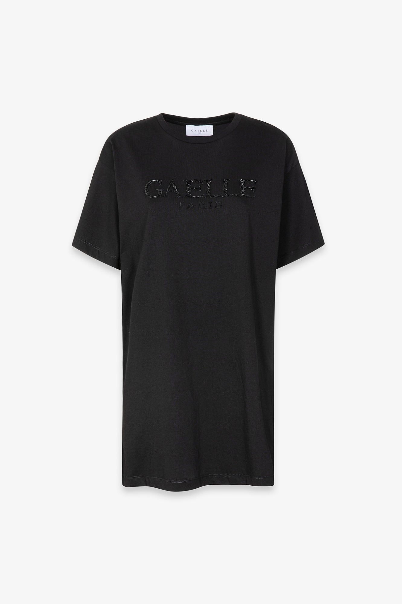 GAELLE PARIS Abito Corto Donna Ricamo Logo-Nero