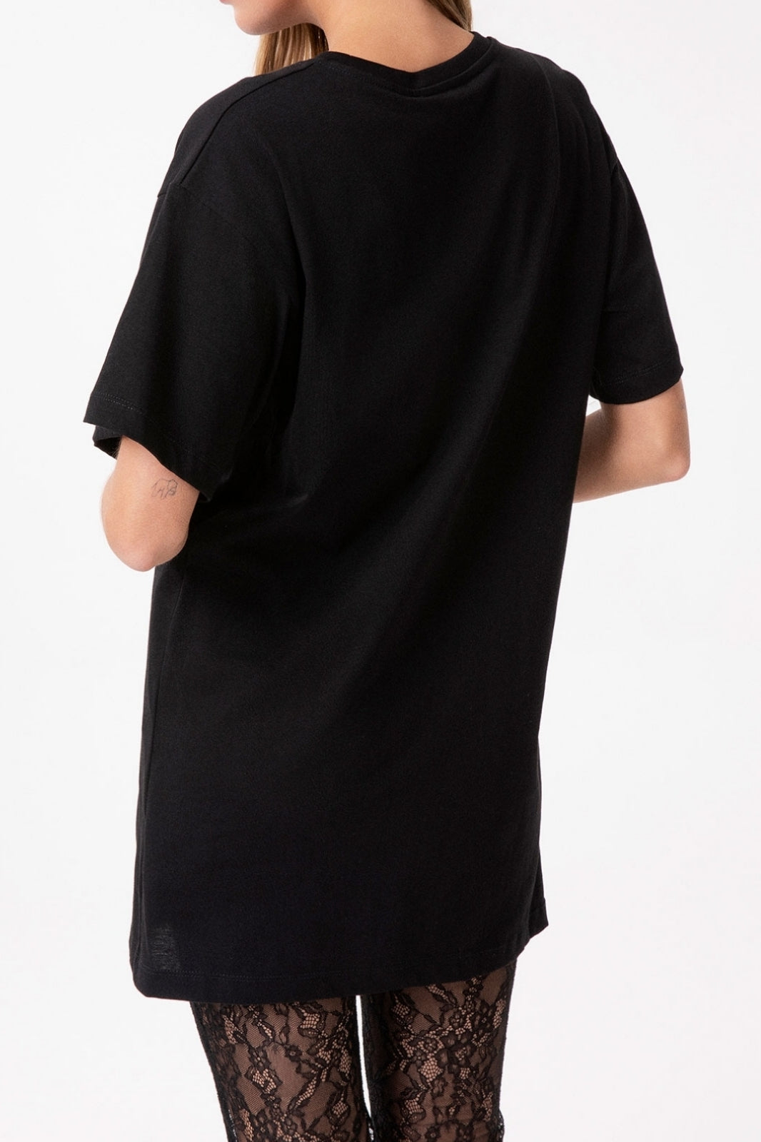 GAELLE PARIS Abito Corto Donna Ricamo Logo-Nero