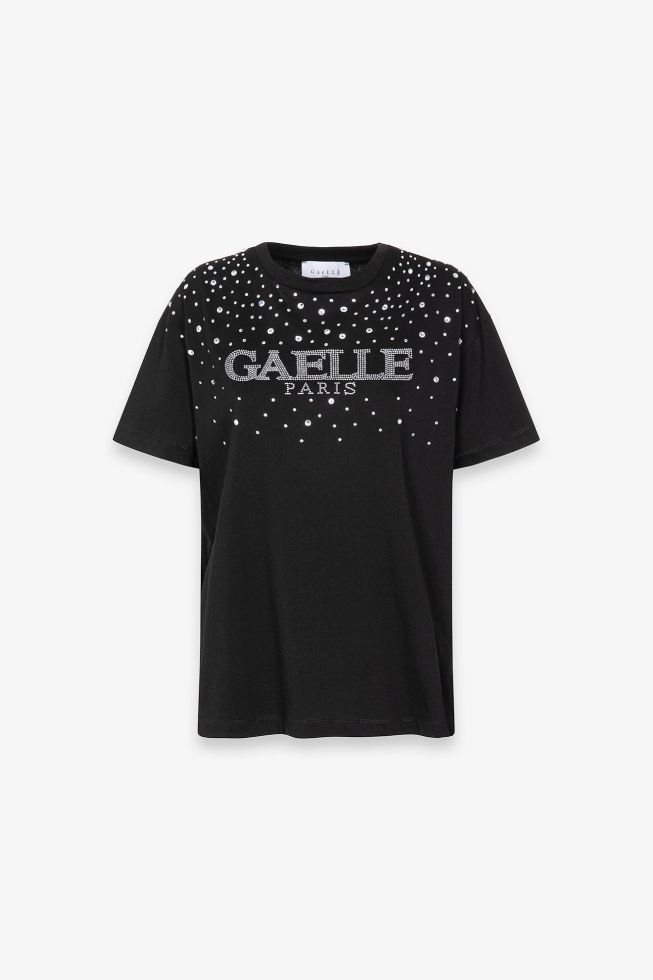 GAELLE PARIS T-Shirt Donna Strass Logo-Nero