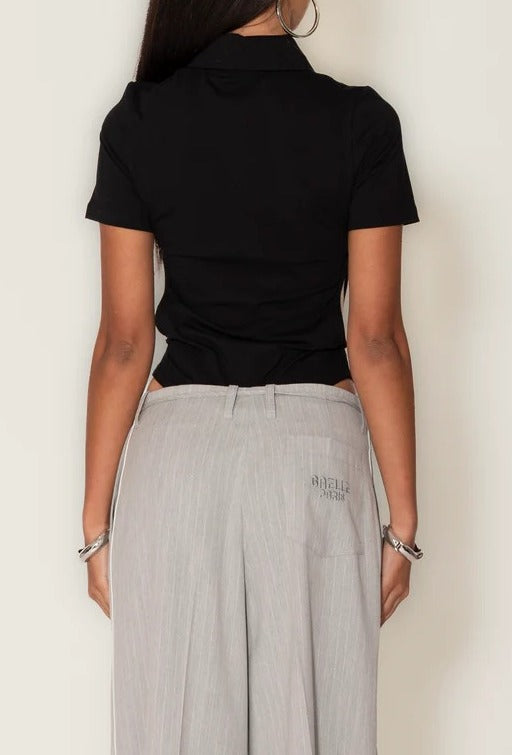 GAELLE PARIS Body Donna Colletto Polo-Nero