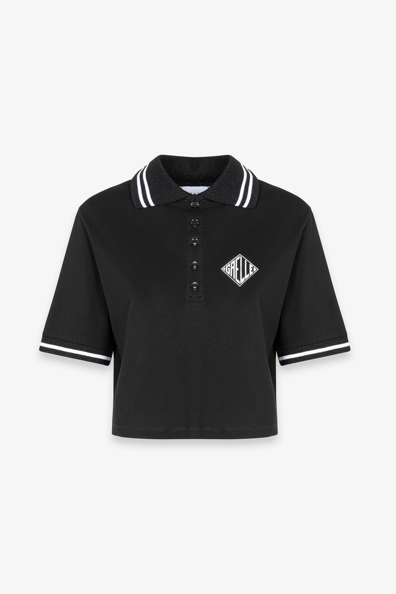 GAELLE PARIS Polo Donna Cropped Righe-Nero
