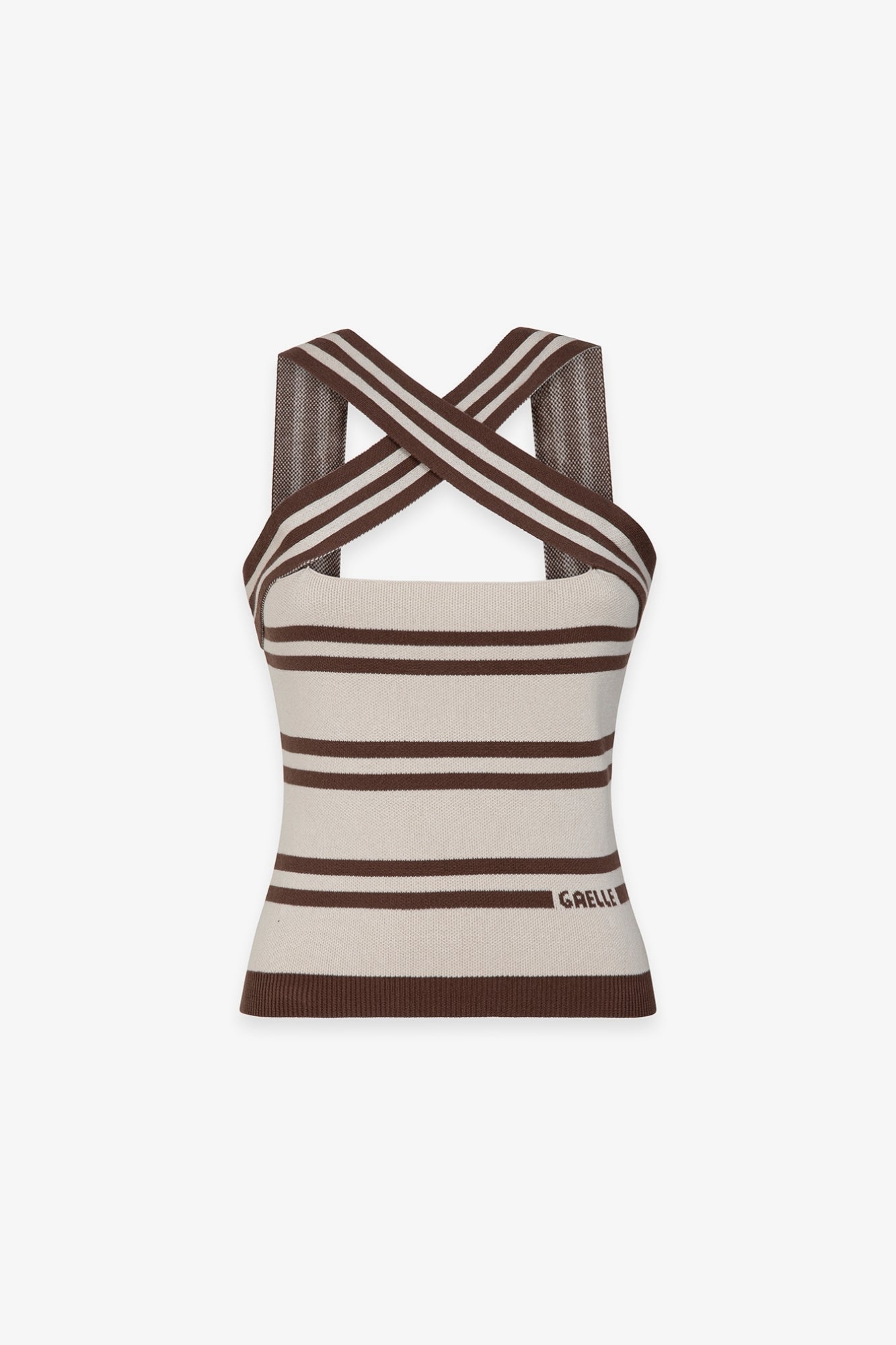 GAELLE PARIS Top Donna Maglia Righe-Moka
