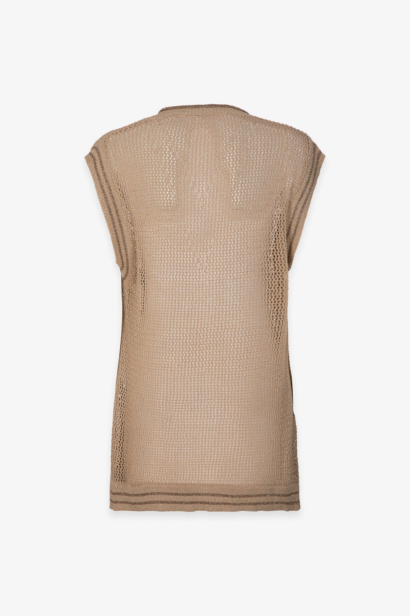 GAELLE PARIS Canotta Donna Maglia Traforata Over-Beige