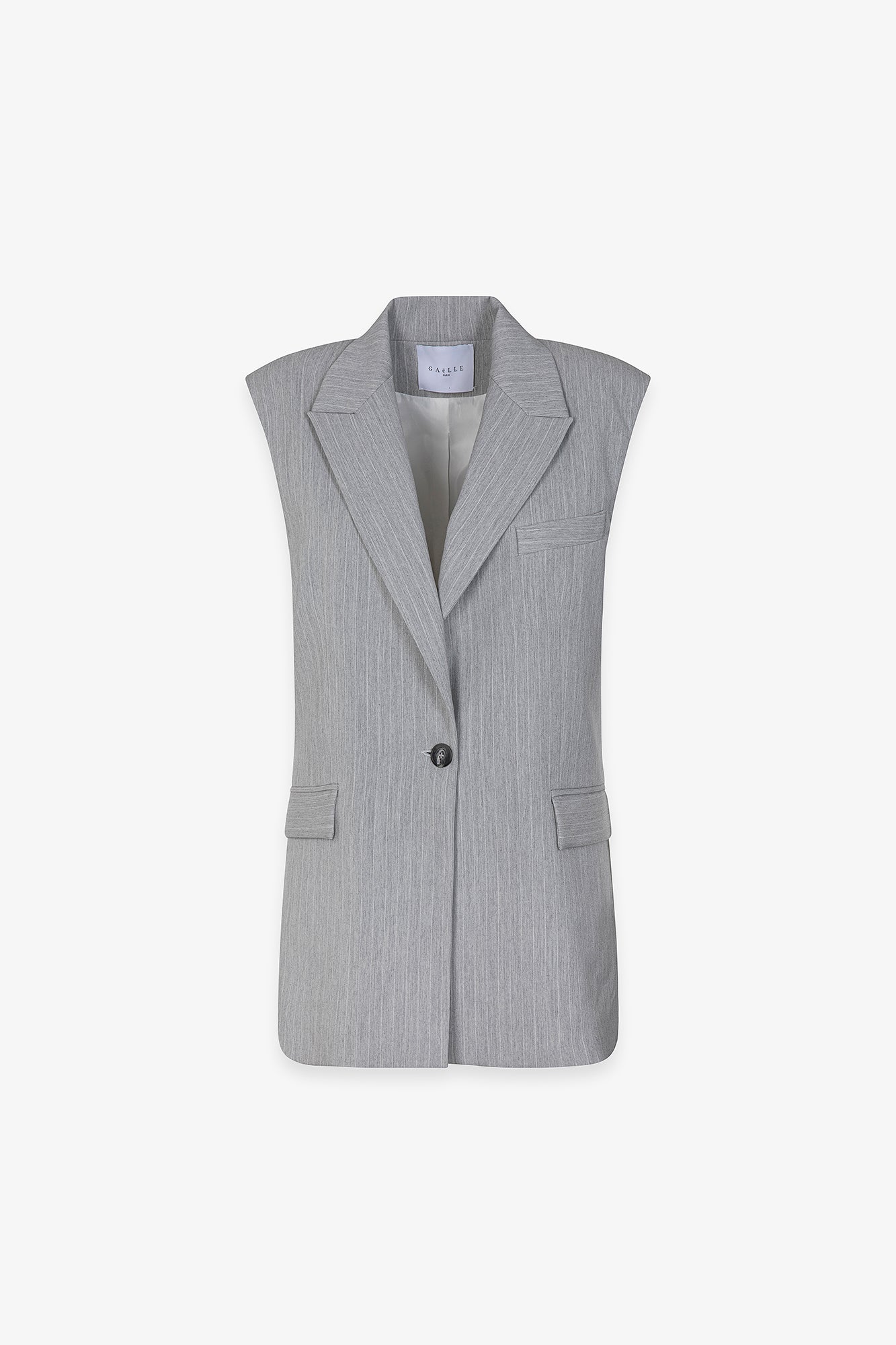 GAELLE PARIS Gilet Donna Monopetto Gessato-Grigio