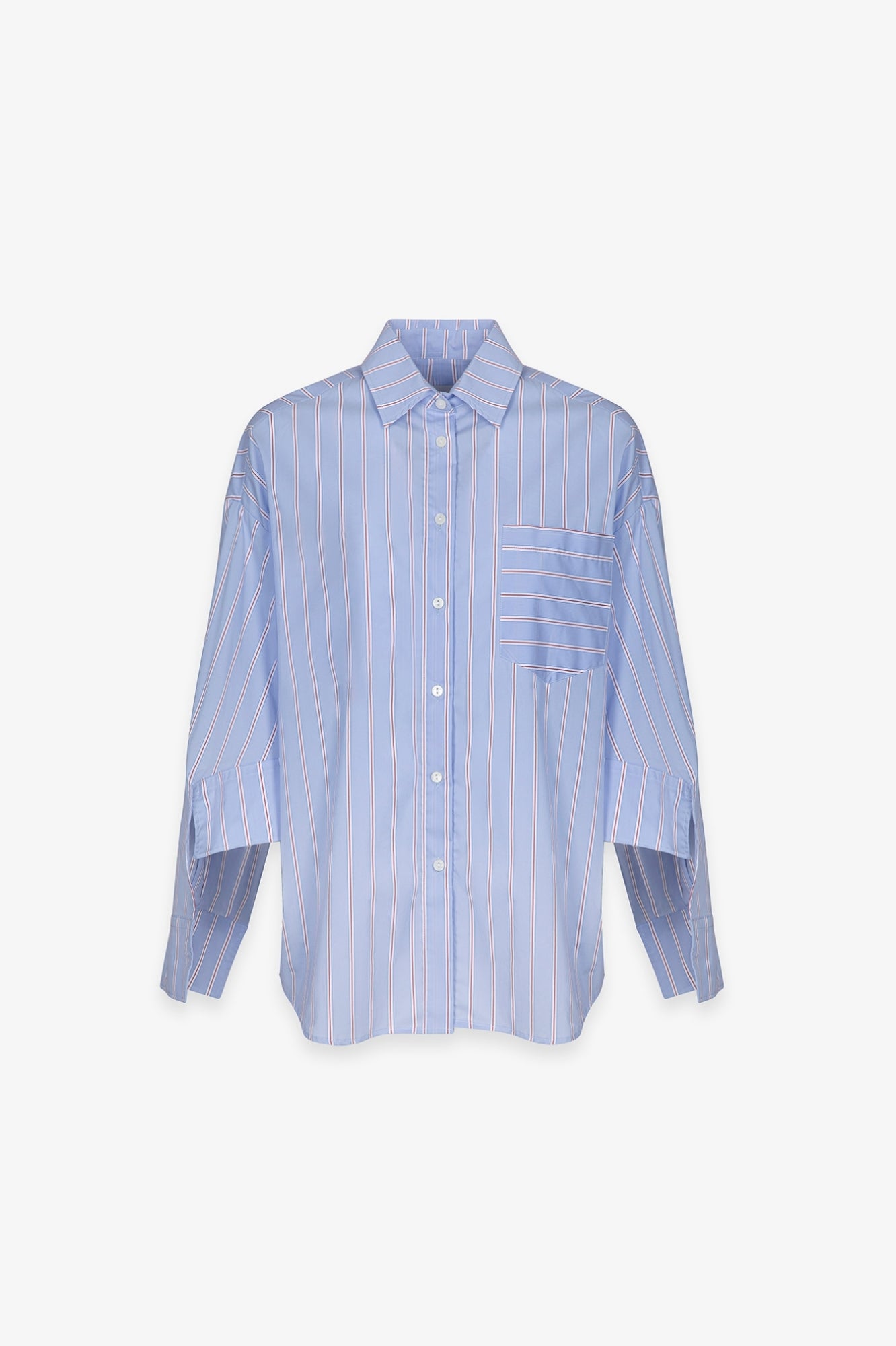 GAELLE PARIS Camicia Donna Over Righe-Azzurro