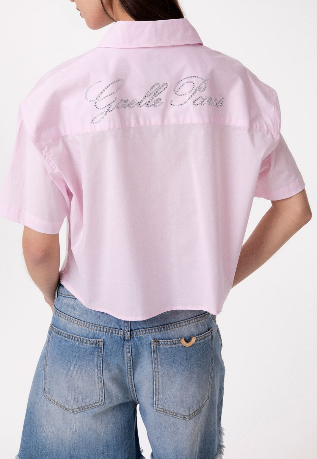 GAELLE PARIS Camicia Donna Corta Popeline-Rosa