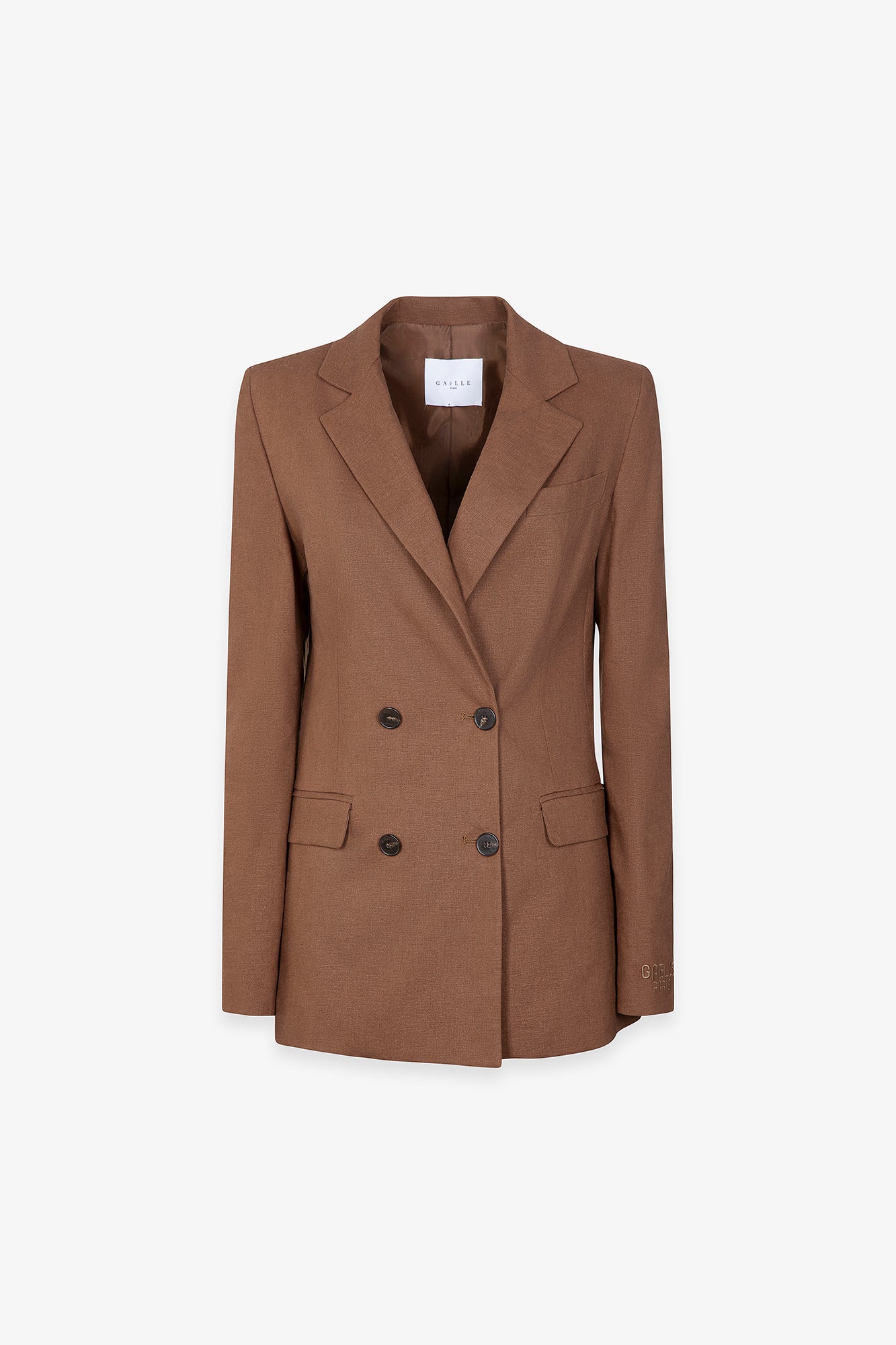 GAELLE PARIS Blazer Donna Doppiopetto Ricamo Logo-Moka