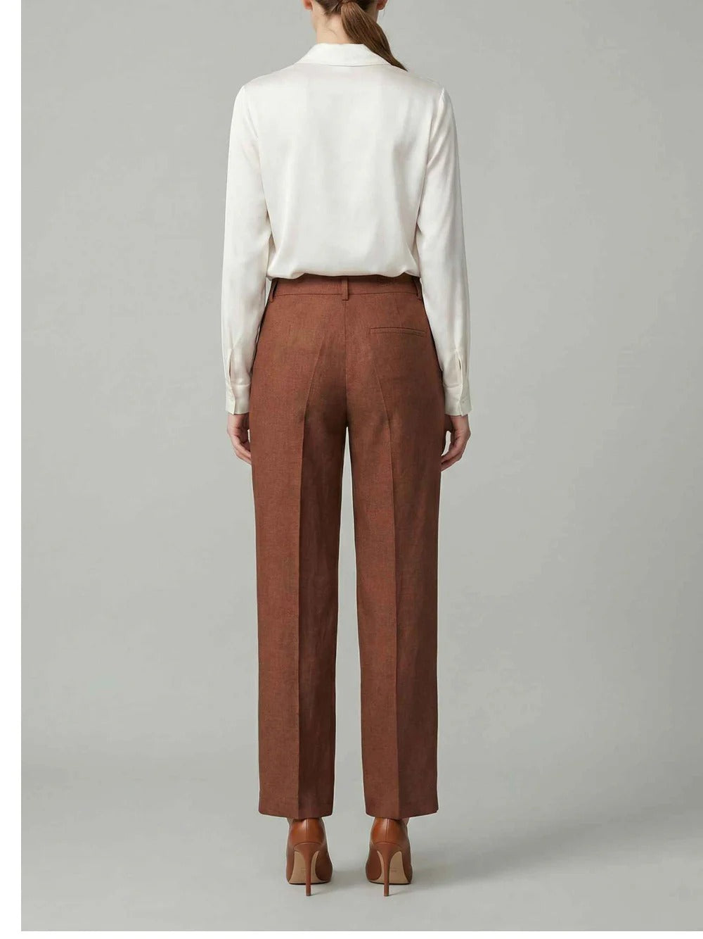 GAELLE PARIS Pantalone Donna Ricamo Logo-Moka