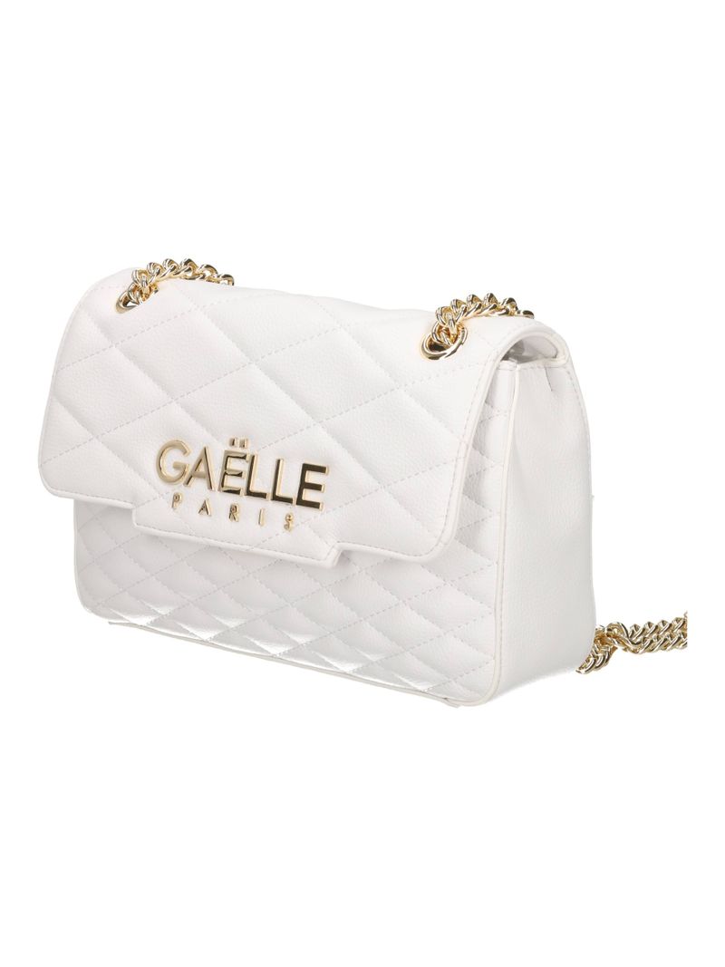 GAELLE PARIS Borsa Regular Shoulder Strap Metal Logo-Bianco