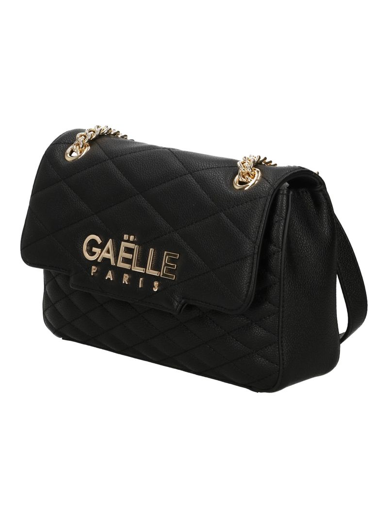 GAELLE PARIS Borsa Regular Shoulder Strap Metal Logo-Nero