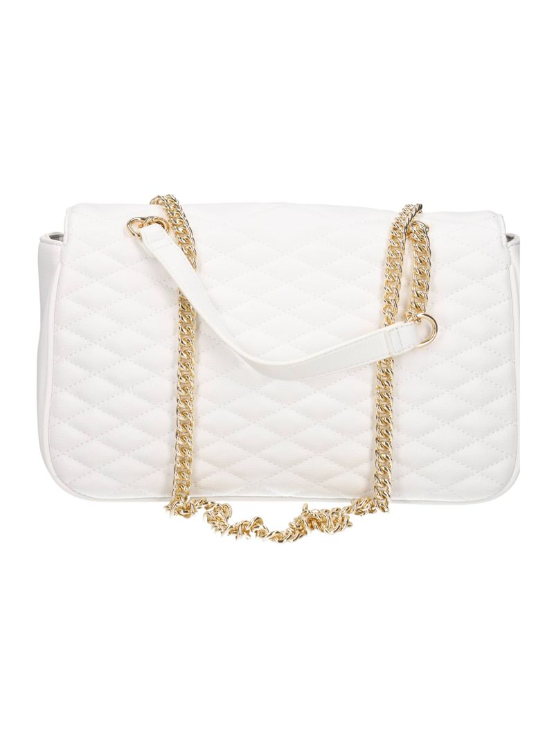 GAELLE PARIS Borsa Maxi Shoulder Strap Metal Logo-Bianco