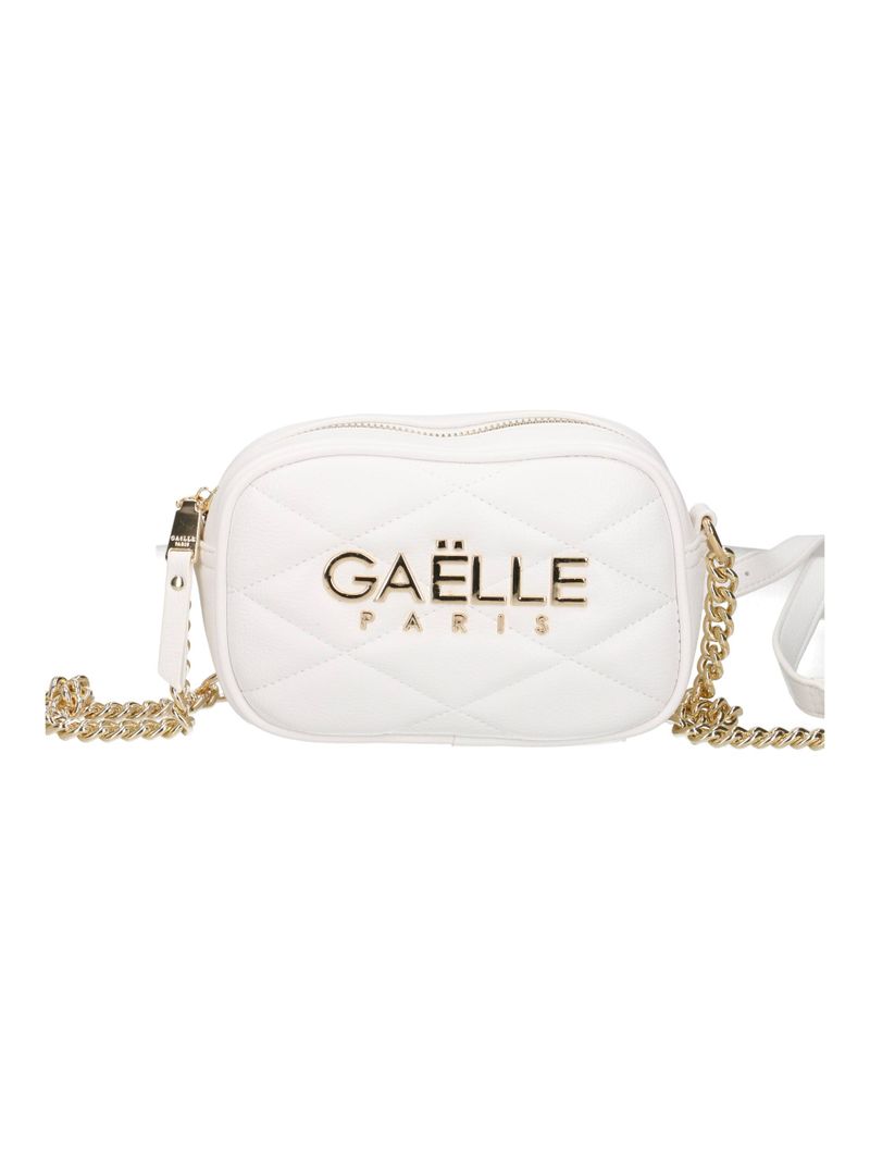 GAELLE PARIS Borsa Mini Camera Bag Metal Logo-Bianco
