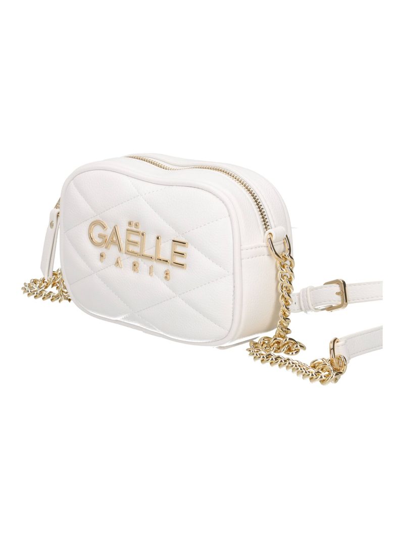 GAELLE PARIS Borsa Mini Camera Bag Metal Logo-Bianco