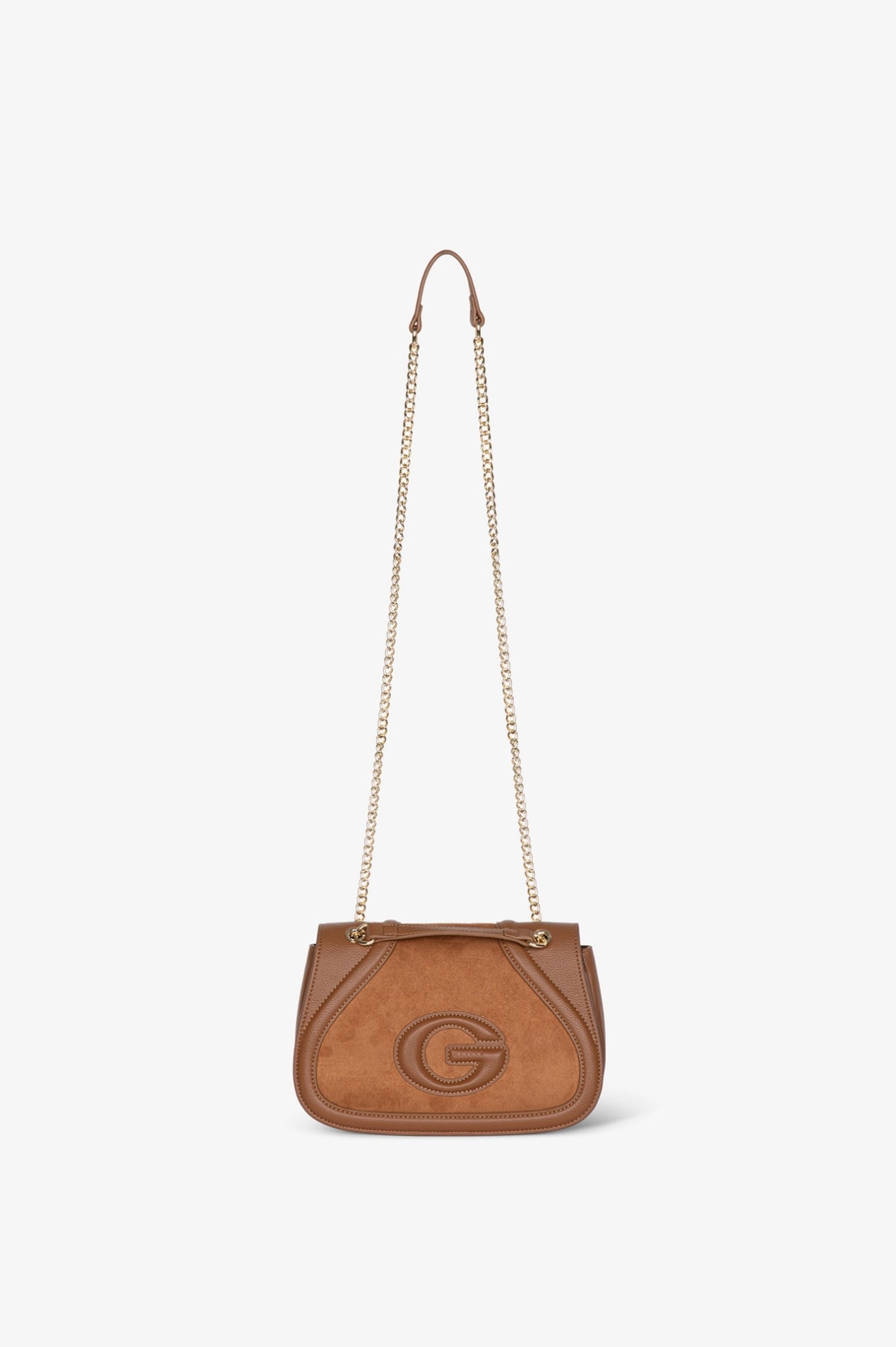 GAELLE PARIS Borsa REGULAR SHOULDER STRAP Maxi Patch G-Caramello