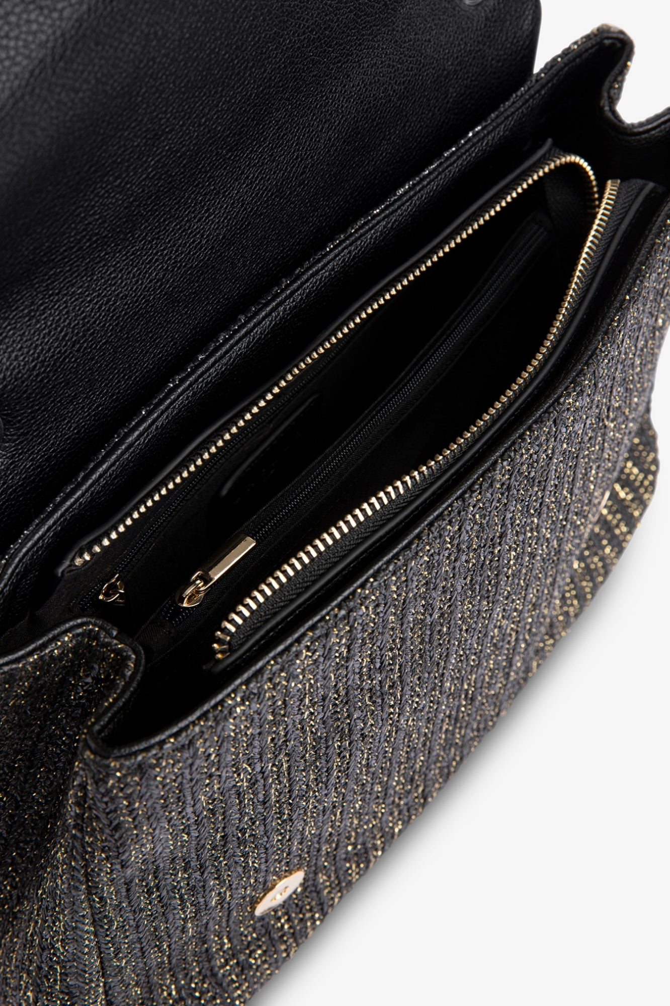GAELLE PARIS Borsa Regular Shoulder Strap Raffia Lurex-Nero