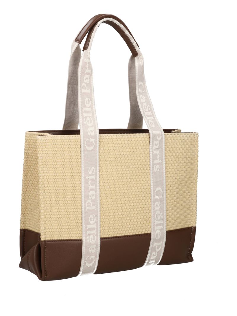 GAELLE PARIS MAXI SHOPPER Manici Jacquard-Naturale