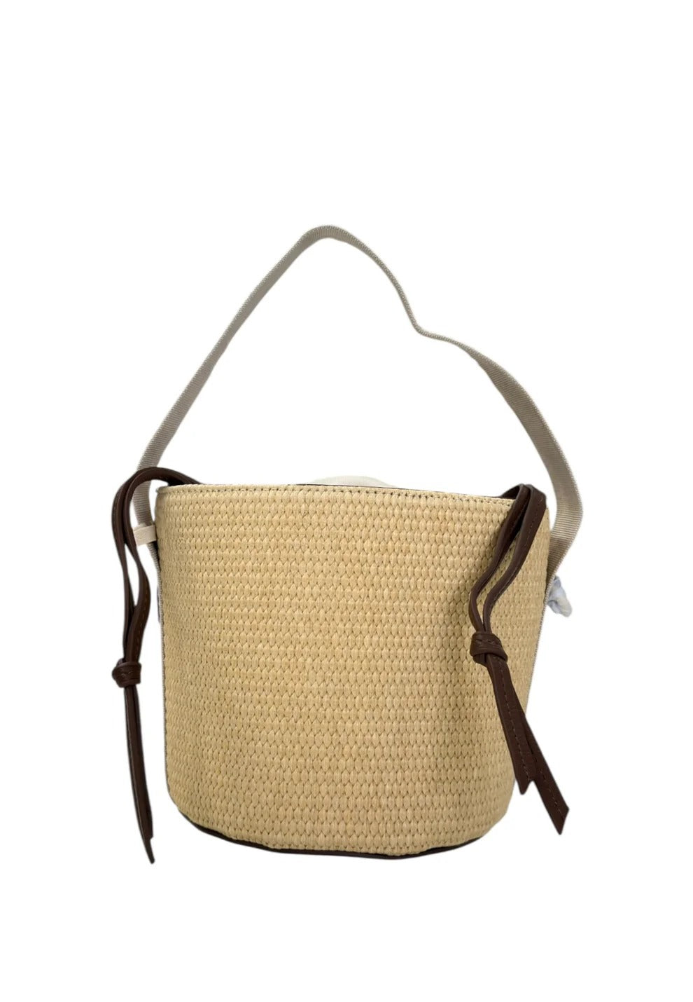 GAELLE PARIS Borsa Mini Secchiello Manico Jacquard-Naturale