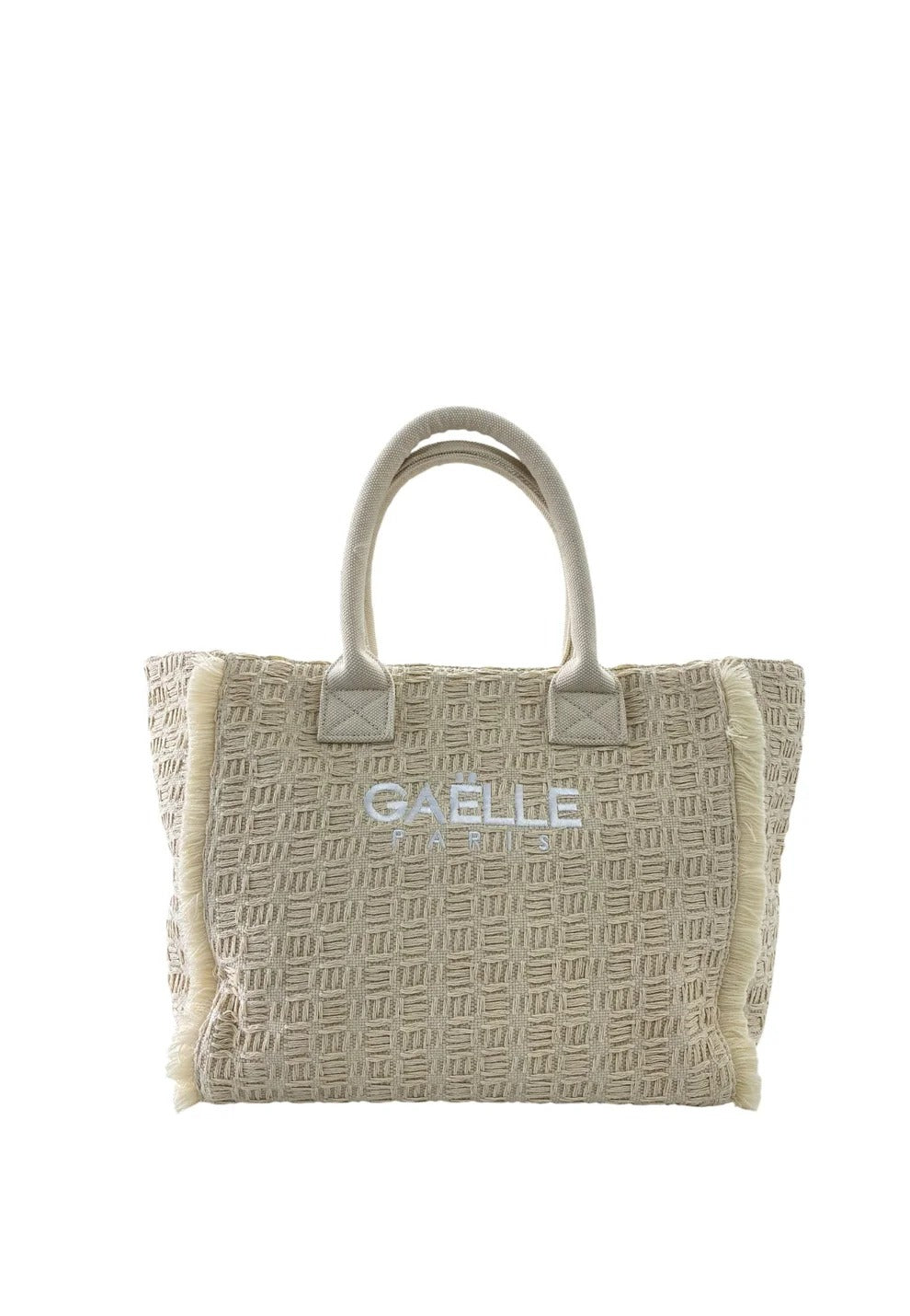 GAELLE PARIS MAXI SHOPPER Logo Ricamato-Beige