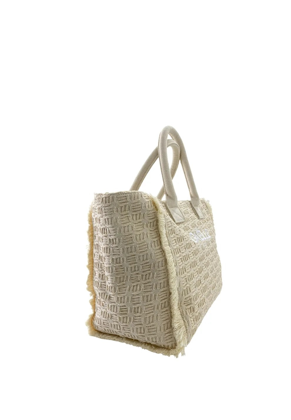 GAELLE PARIS MAXI SHOPPER Logo Ricamato-Beige