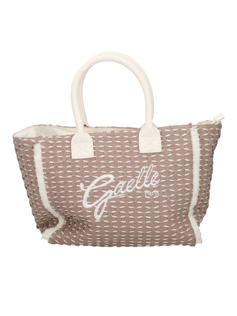 GAELLE PARIS MAXI SHOPPER Ricamo Logo-Beige