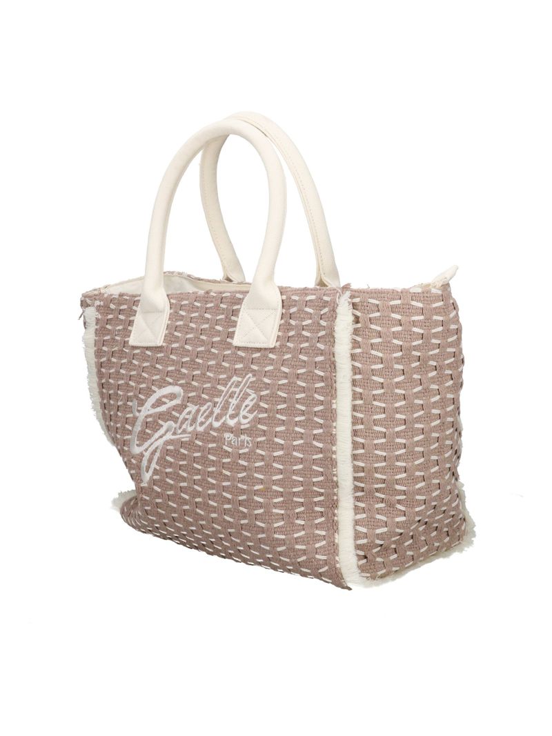 GAELLE PARIS MAXI SHOPPER Ricamo Logo-Beige