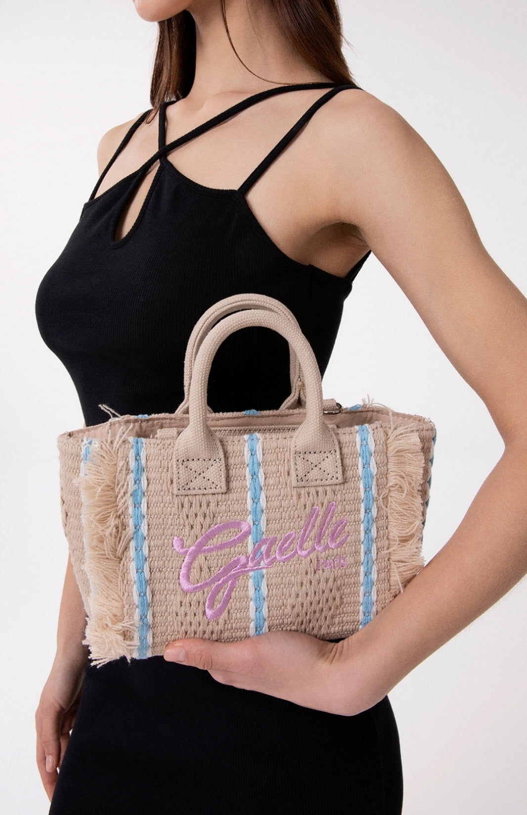 GAELLE PARIS Mini Shopper Firma logo Rosa-Beige