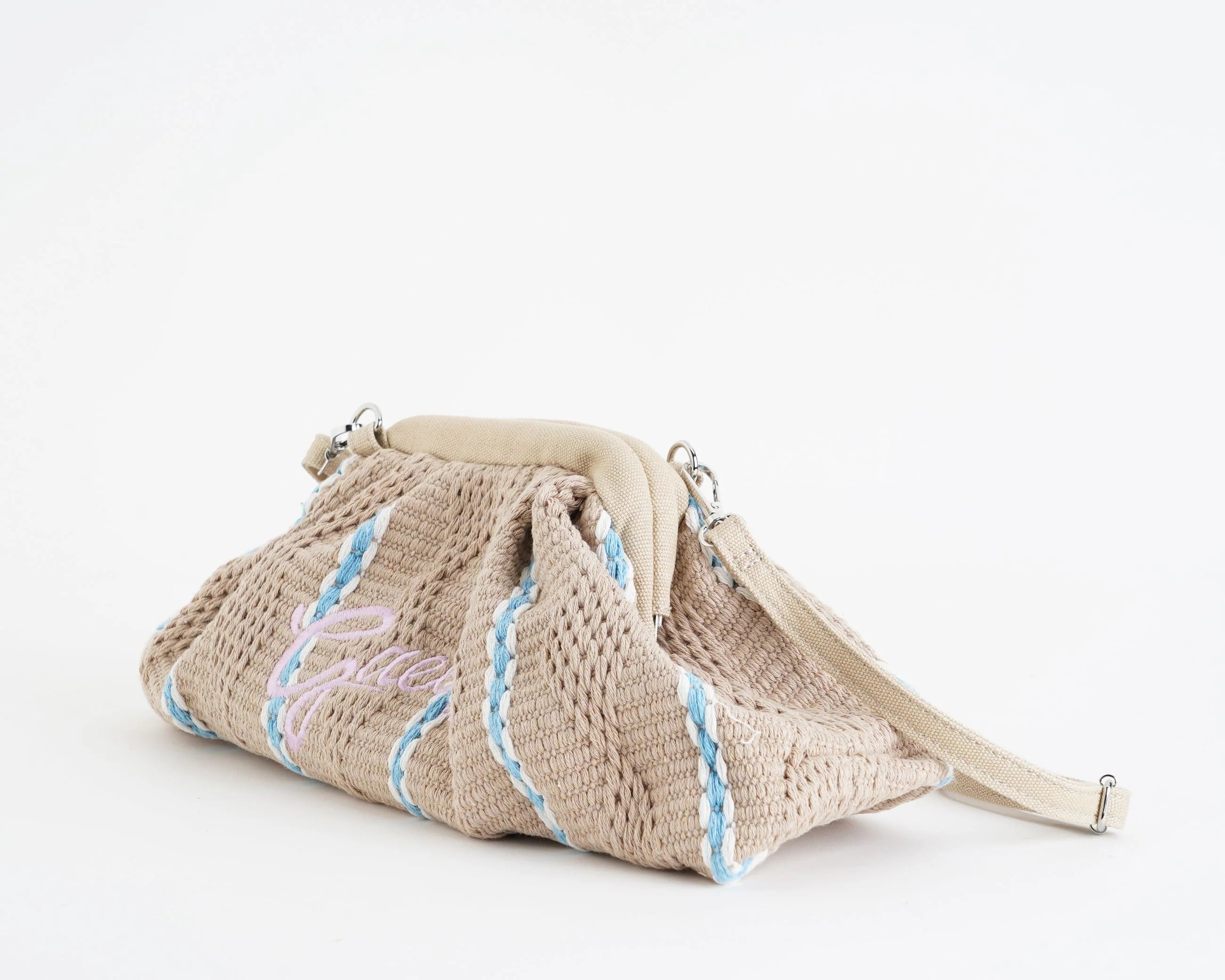 GAELLE PARIS MAXI POCHETTE Firma Logo Rosa-Beige