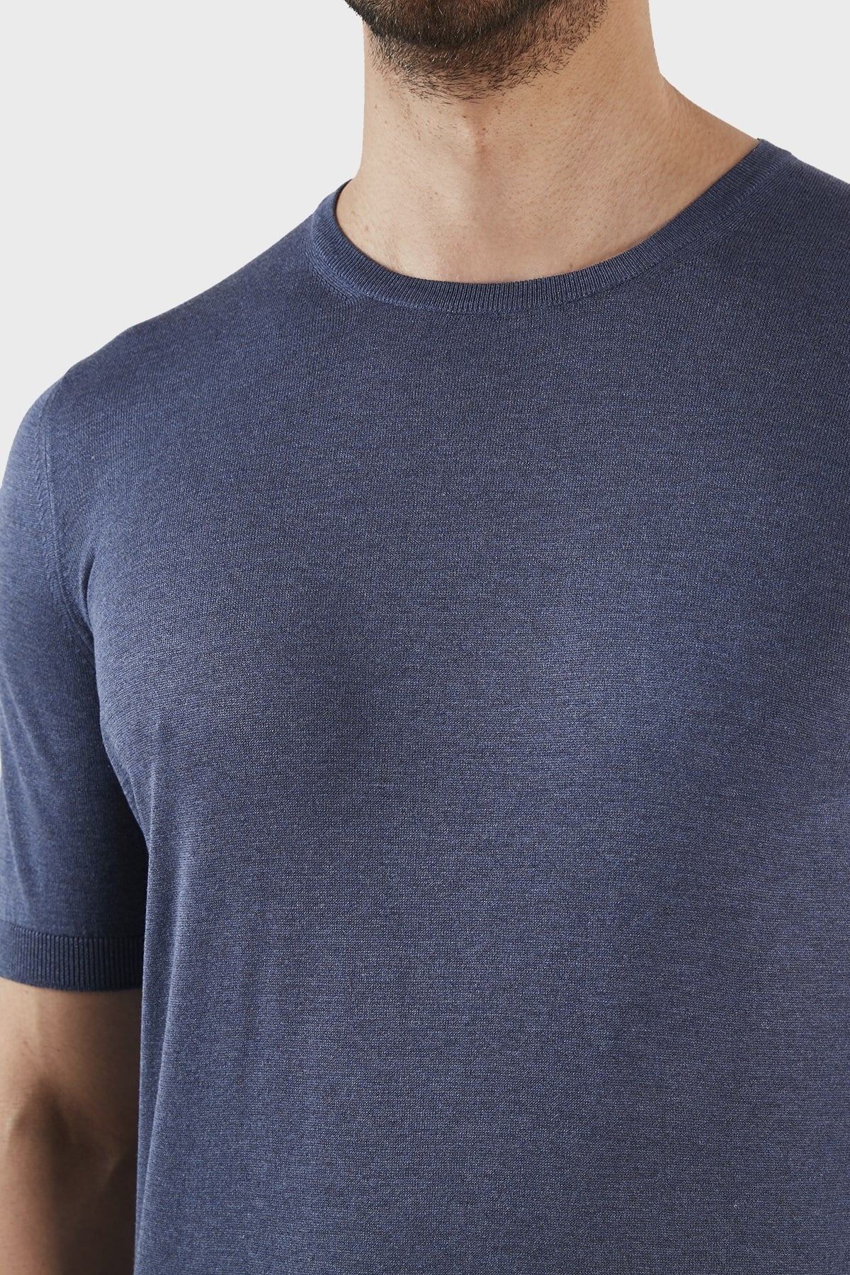 GRAN SASSO T-Shirt Uomo Maglia Seta-Blu