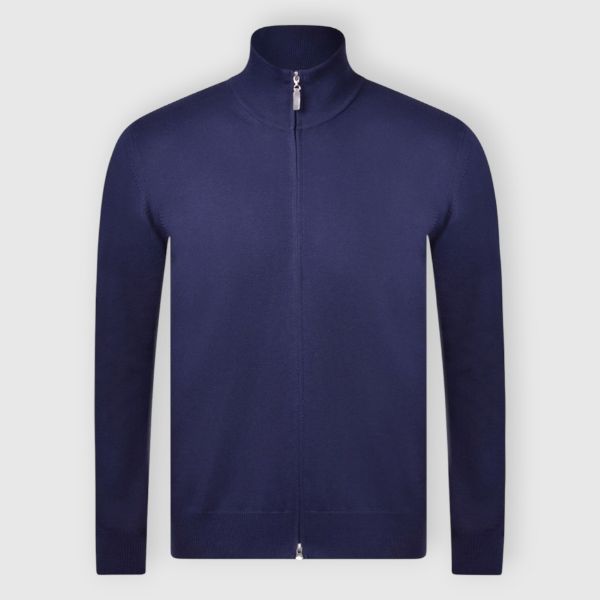 GRAN SASSO Cardigan Uomo Cotone-Blu Navy